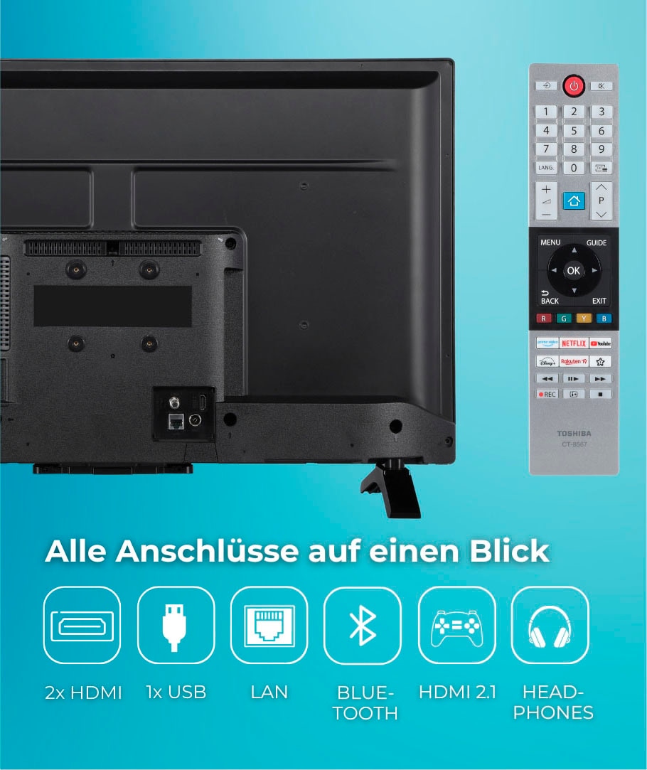 Toshiba DLED-Fernseher »32LV2F63DA« 80 cm/32 ″ Full HD Smart-TV