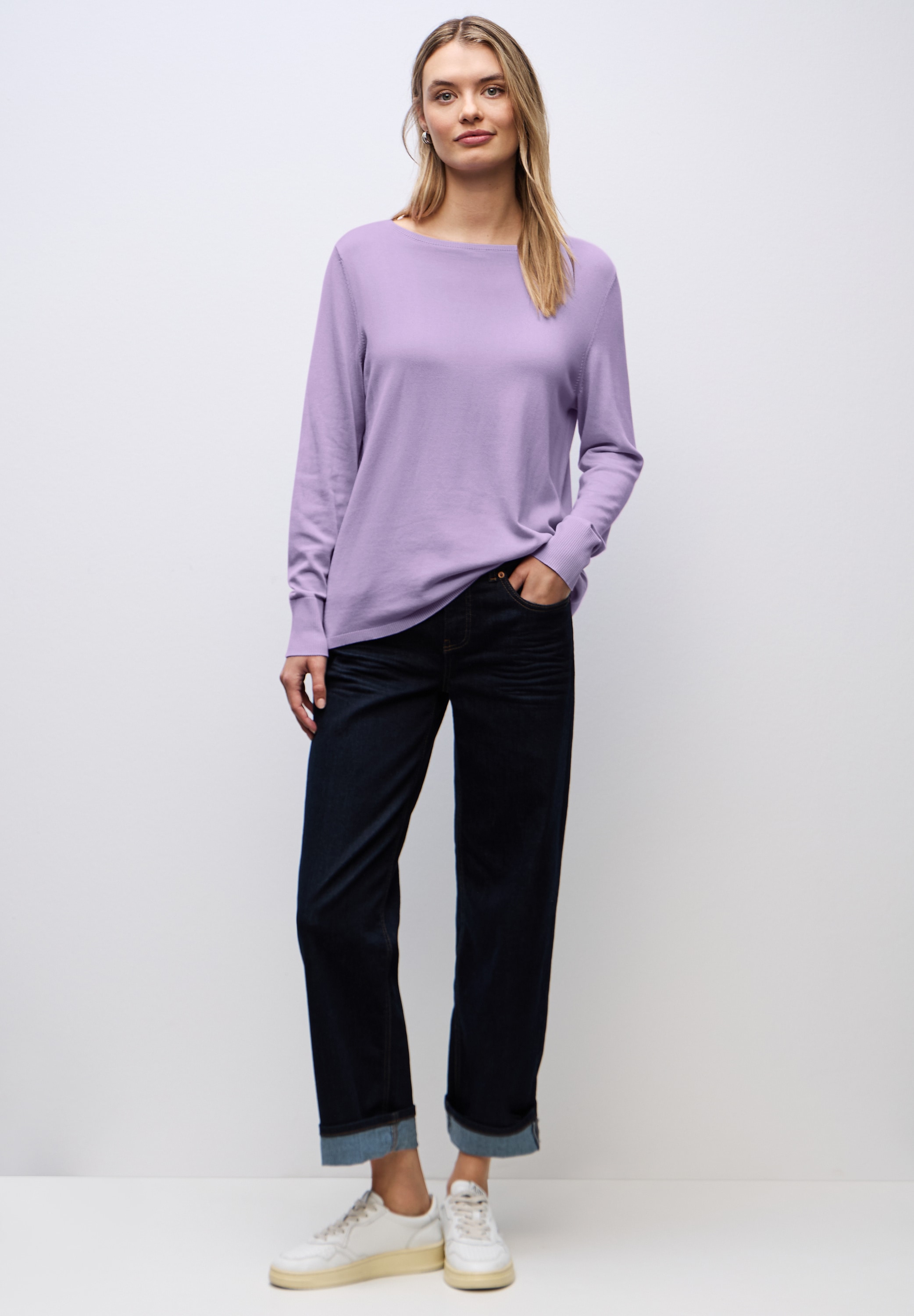 STREET ONE Strickpullover aus elastischem Materialmix