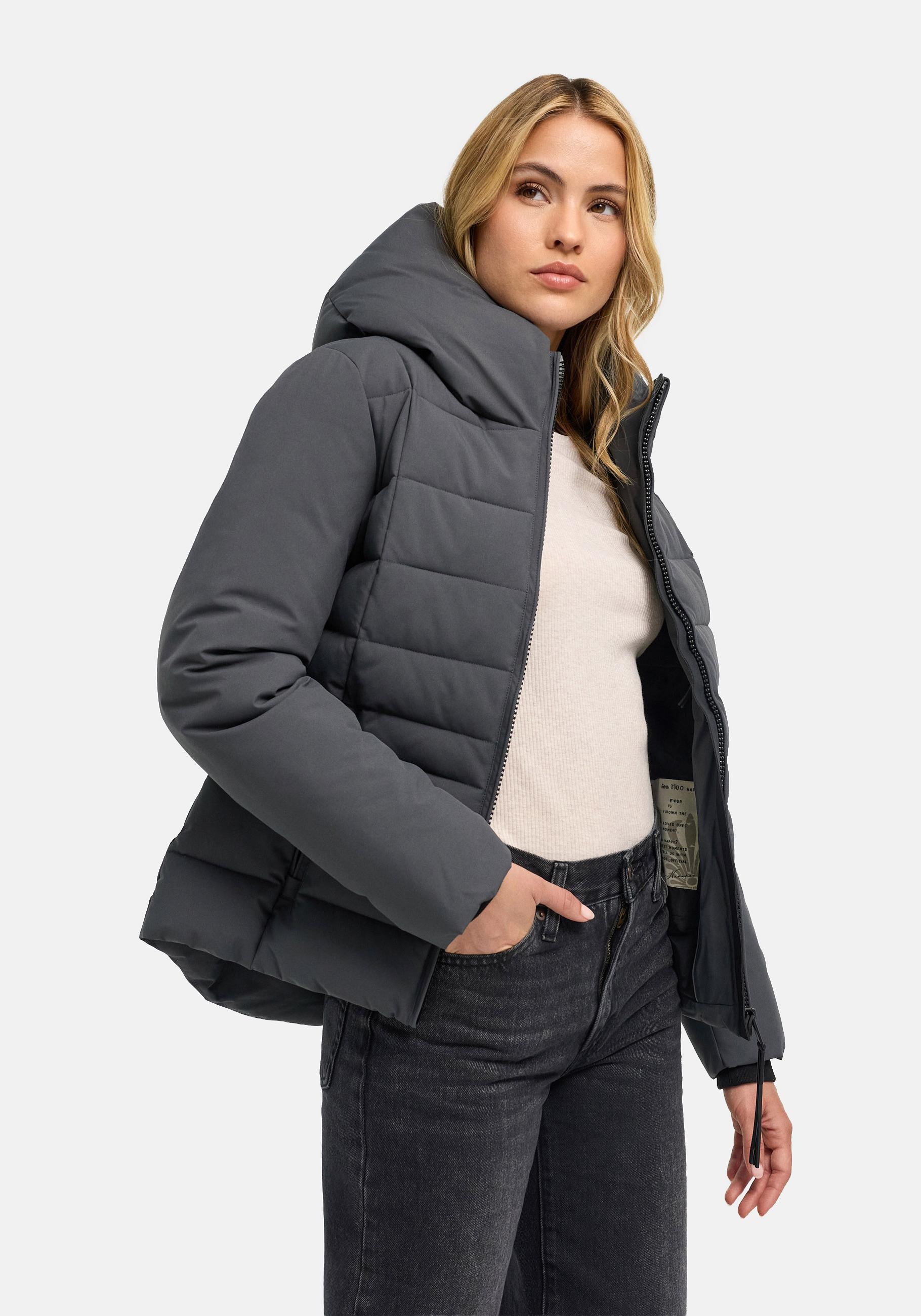 Navahoo Outdoorjacke "Stepptänzchen XIV" mit Kapuze Warme Damen Steppjacke mit Kapuze