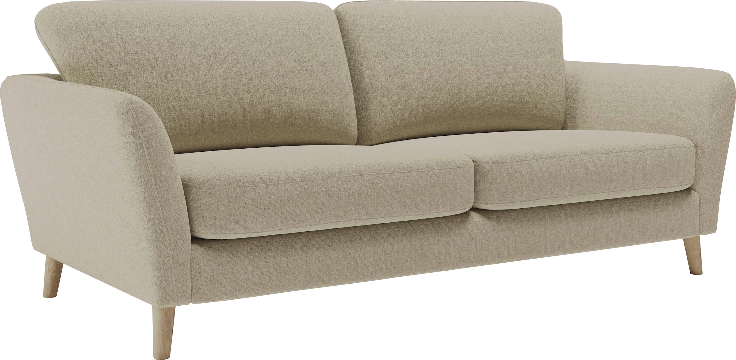 Home affaire 3-Sitzer »MARSEILLE Sofa 206 cm«, mit Massivholzbeinen aus Eiche, verschiedene Bezüge und Farbvarianten