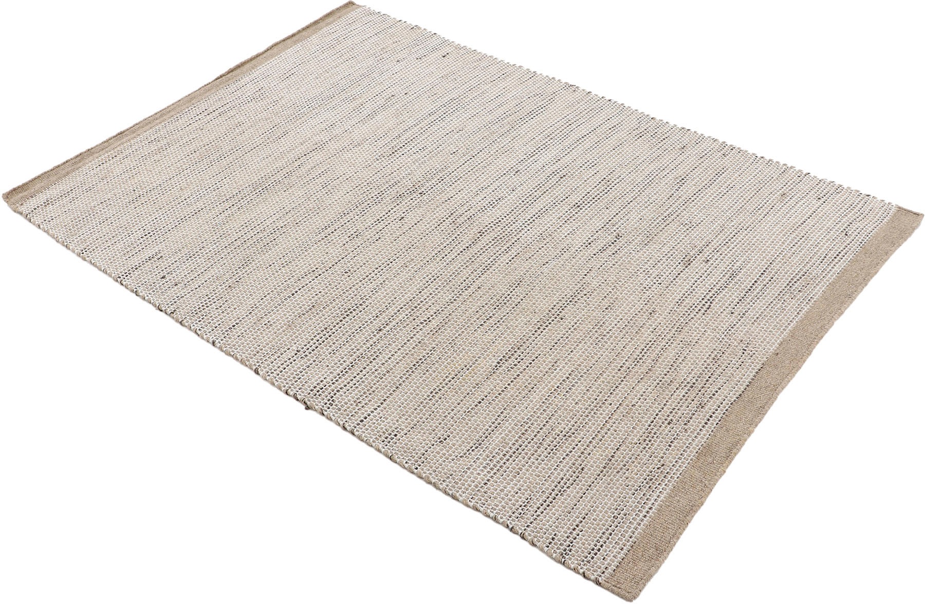 carpetfine Wollteppich »Mona«, rechteckig, 5 mm Höhe, Wolle, Wendeteppich aus Wolle/Baumwolle, Wohnzimmer
