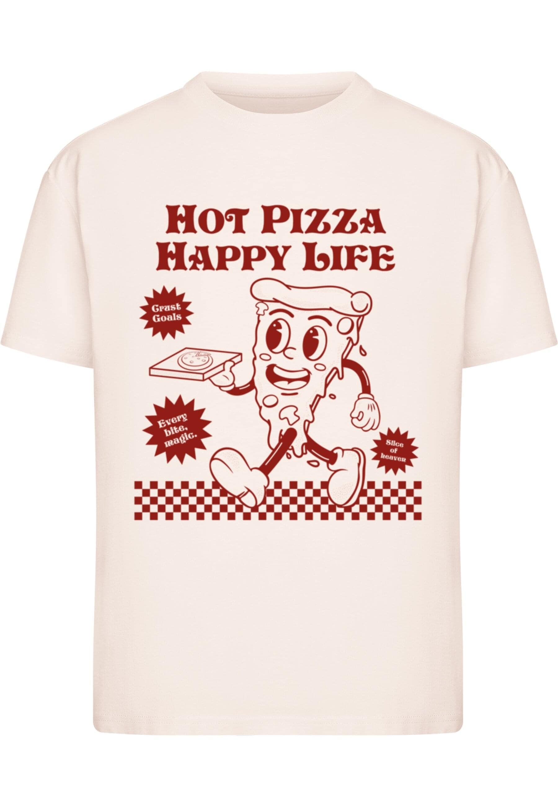 Merchcode T-Shirt "Merchcode Ladies Hot Pizza Happy Life Tee" 1 Stk. tlg. günstig online kaufen