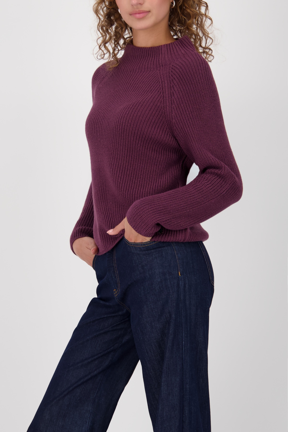 Monari Strickpullover »Pullover Basic Perlfang«, Regular fit mit Rundhalsausschnitt