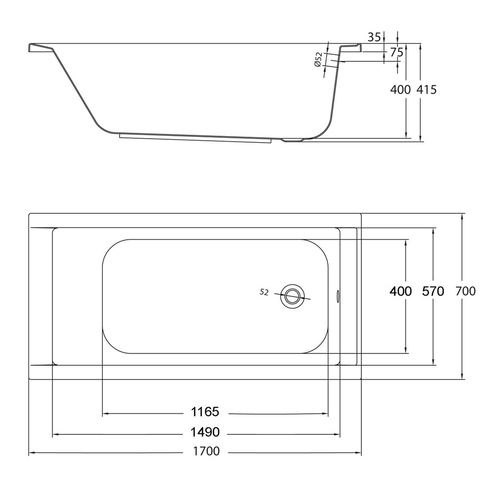 OTTOFOND Badewanne »Set Körpferformbadewanne«, (3 tlg.)