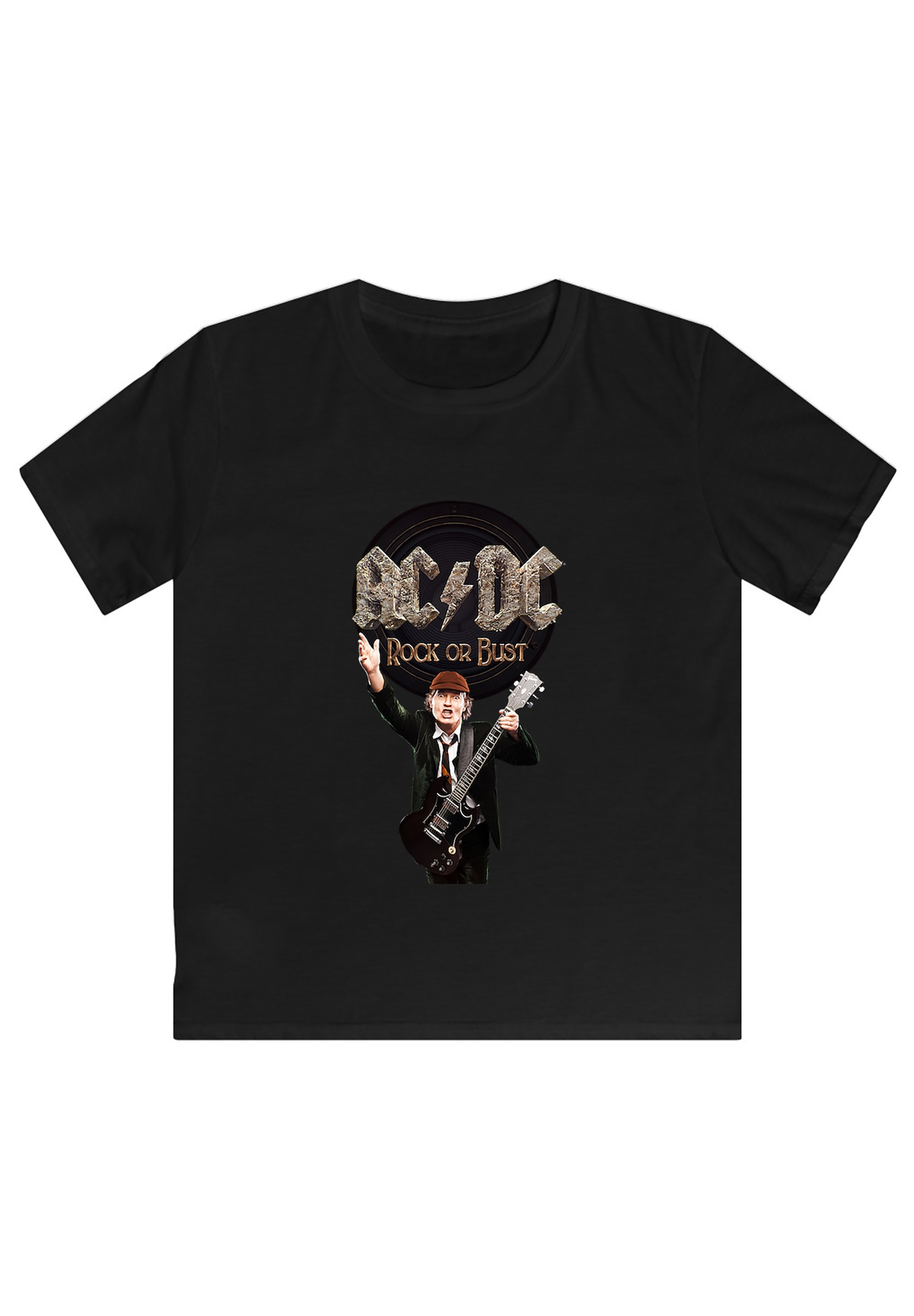 F4NT4STIC T-Shirt »ACDC Rock Or Bust Angus Young für Kinder & Herren«, Print