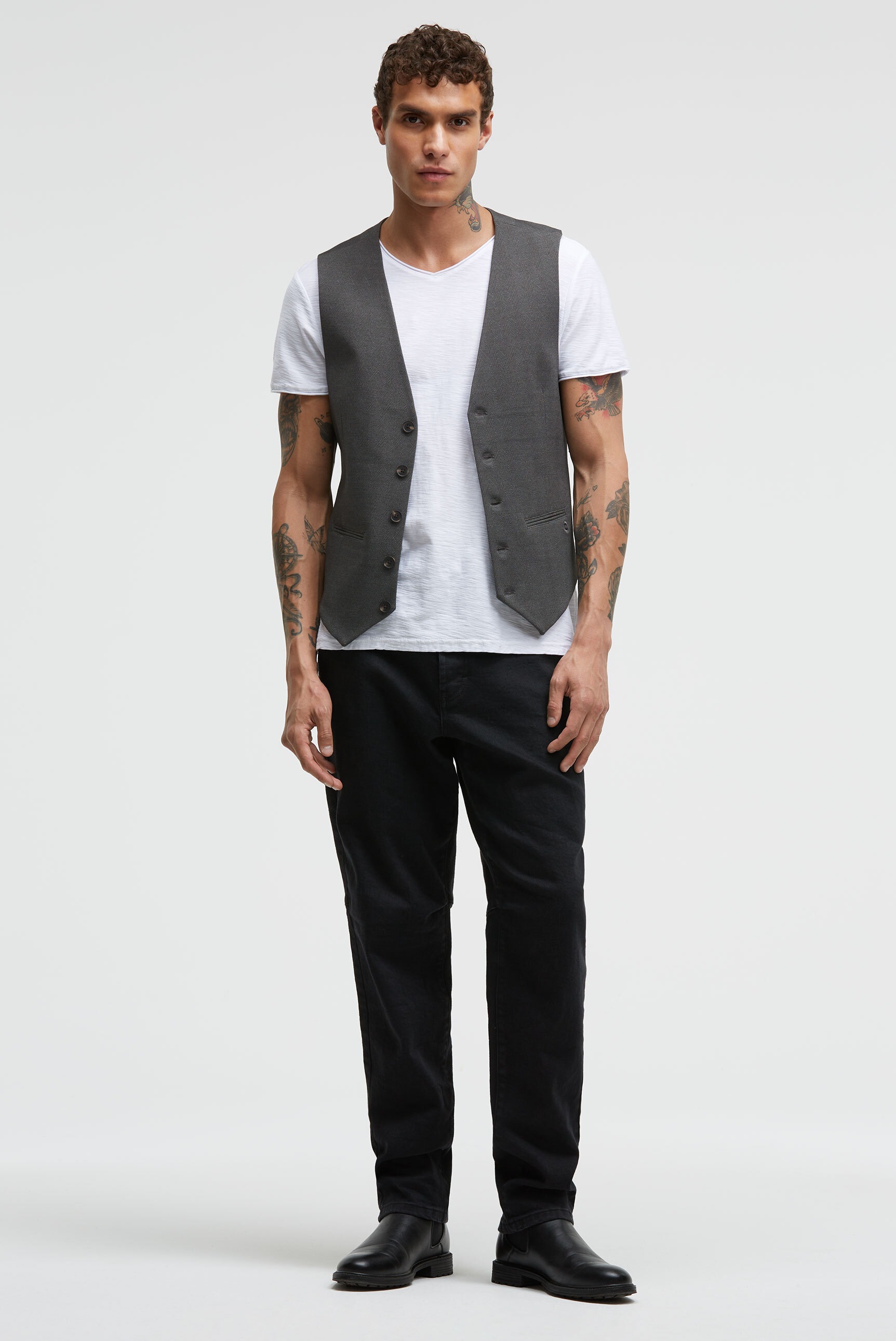 Thumbnail - CMPD Anzugweste mit Paspeltaschen