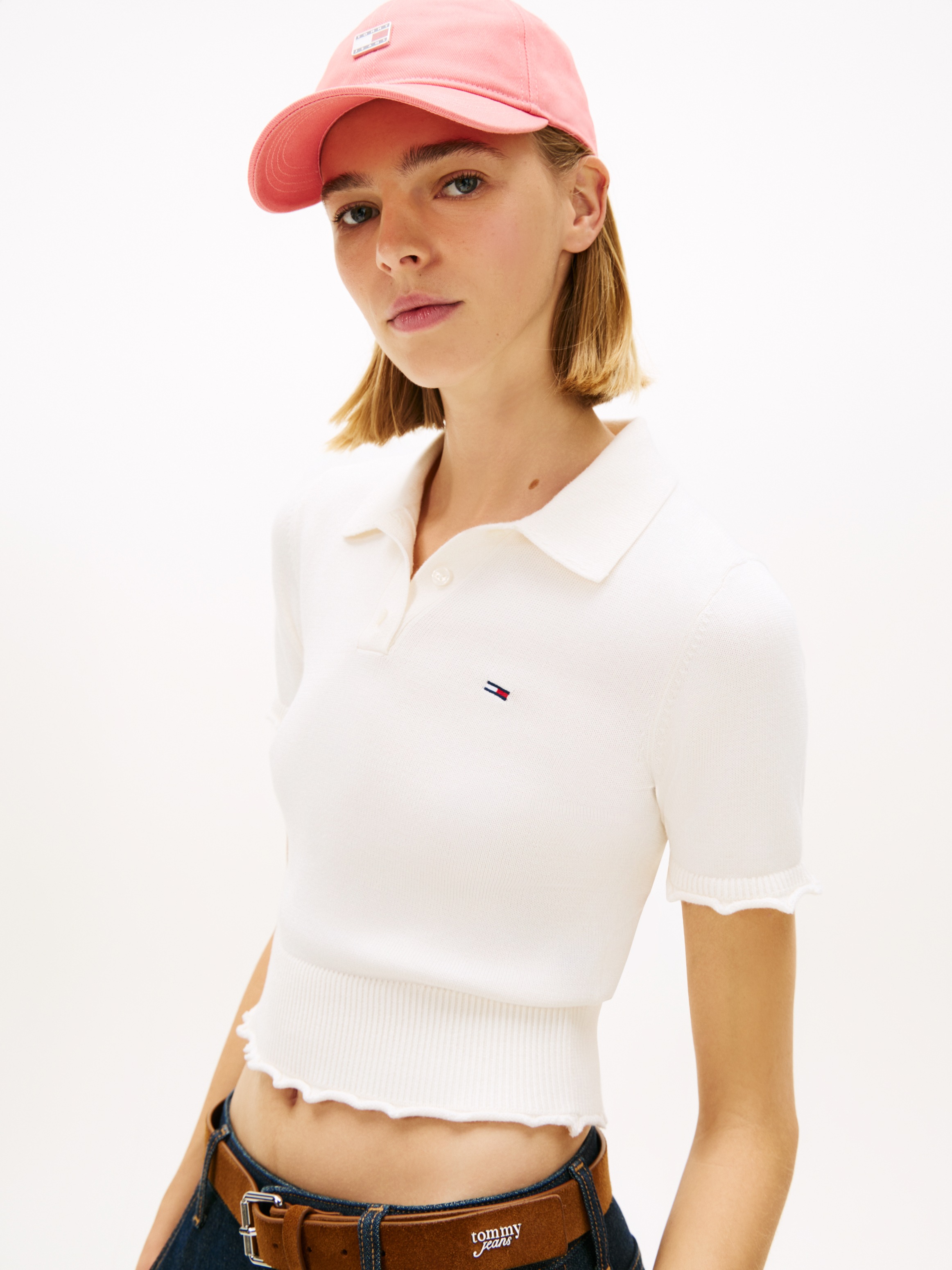 Tommy Jeans Strickpullover "TJW LETTUCE POLO SWEATER" günstig online kaufen