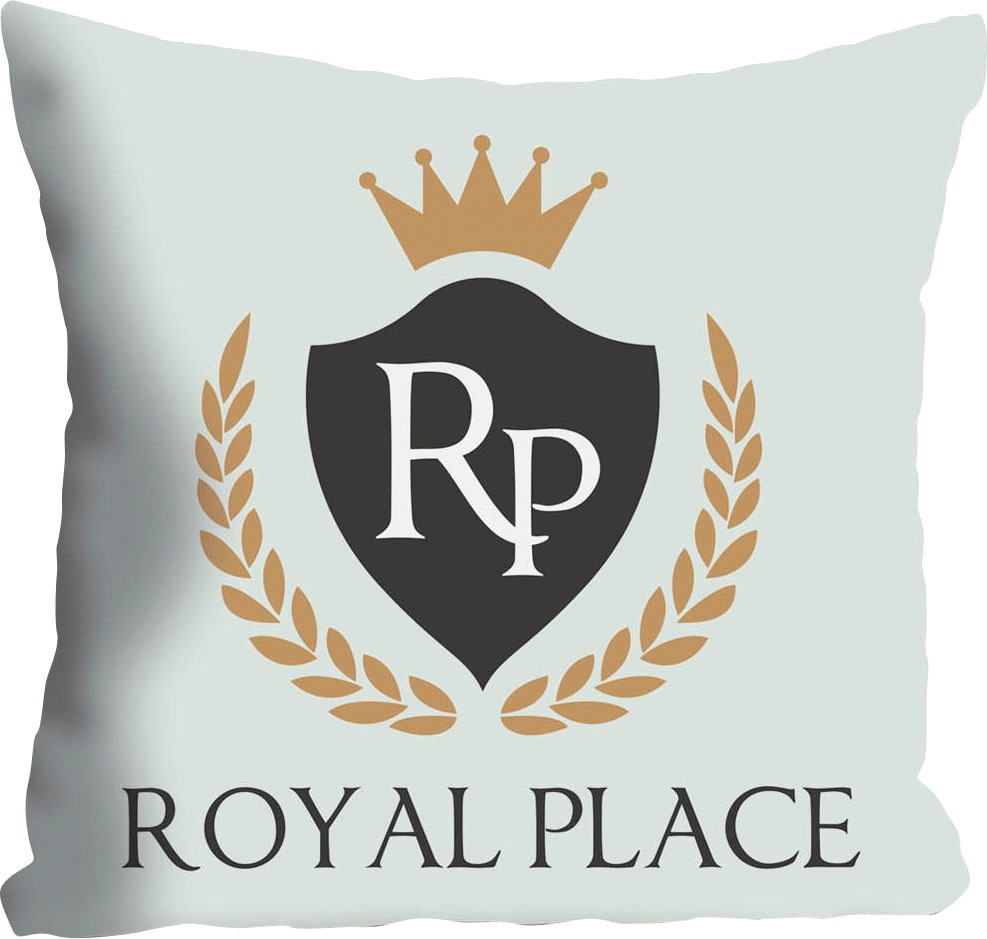 queence Dekokissen "Royal Place" mit Schriftzug und Krone, Kissenhülle ohne günstig online kaufen