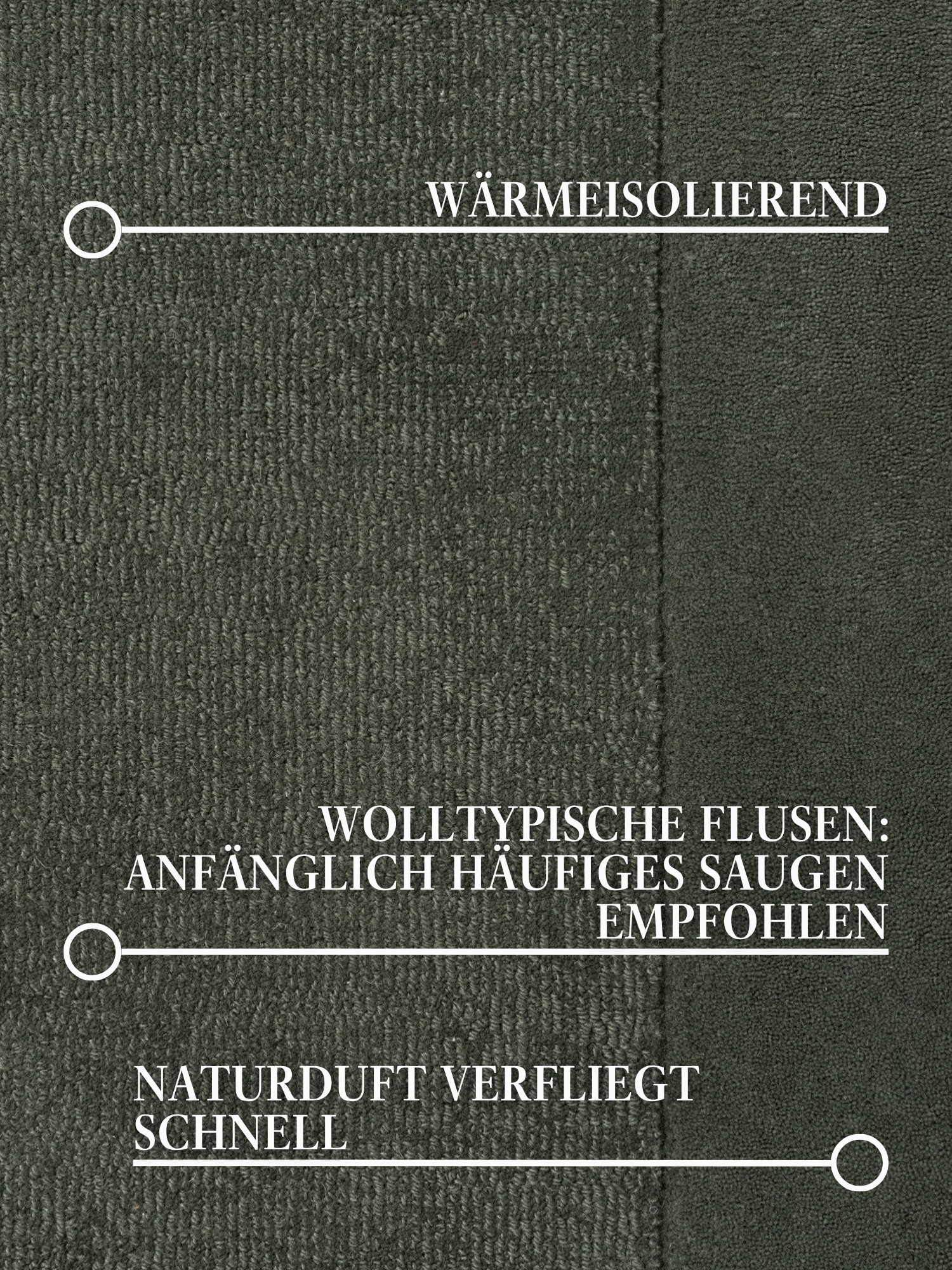 Teppich VILLEROY & BOCH "Wollteppich Kari", natur grün, B:80cm H:17mm L:150cm, Nylon, Wolle, Teppiche, Teppich, Handgewebt, Wolle, Bordüre, Einfarbig, Läufer, Wohnzimmer, Modern 2