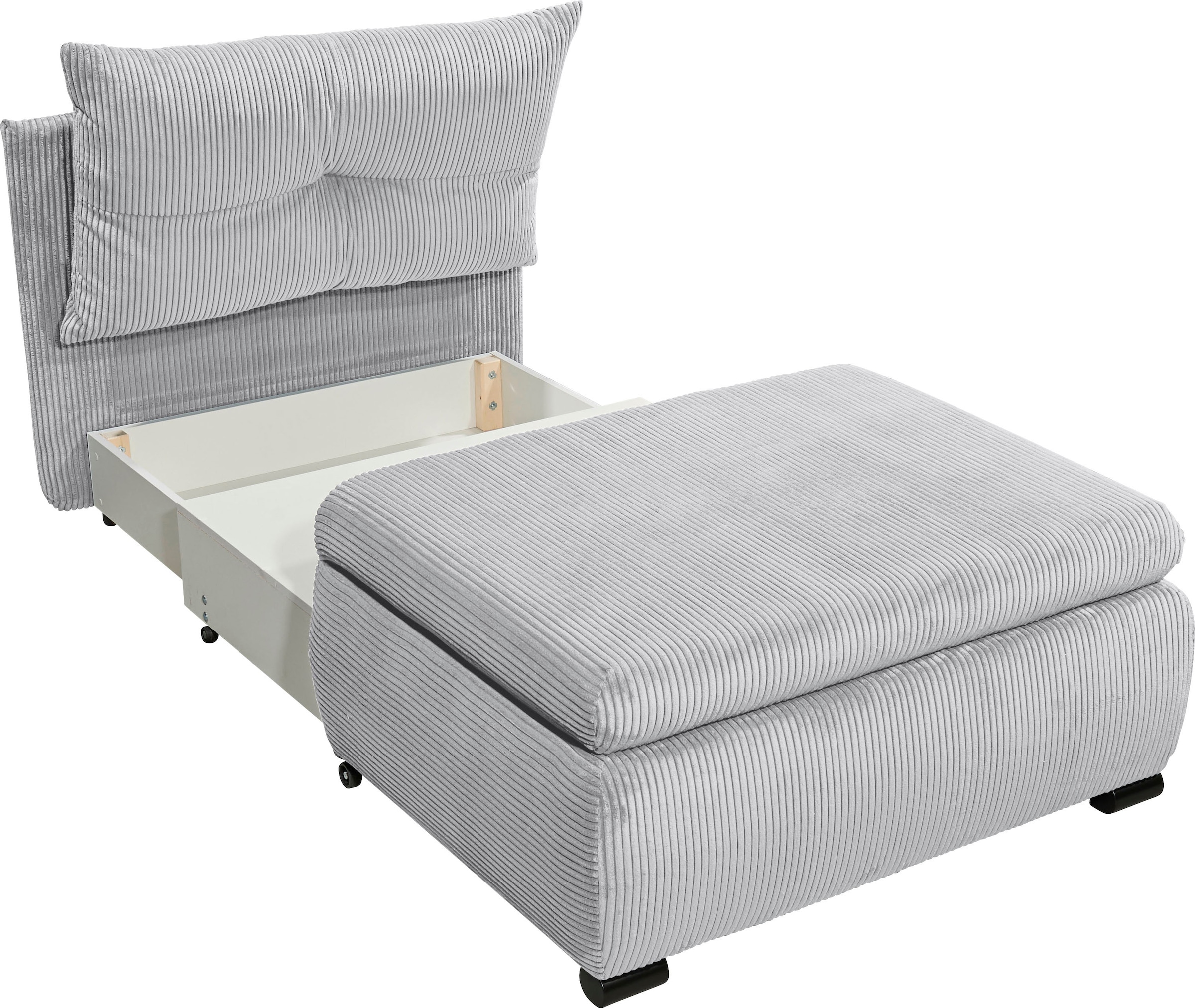 ED EXCITING DESIGN Schlafsofa »Charlie«, Schlafsessel mit Bettkasten & 1 Rückenkissen