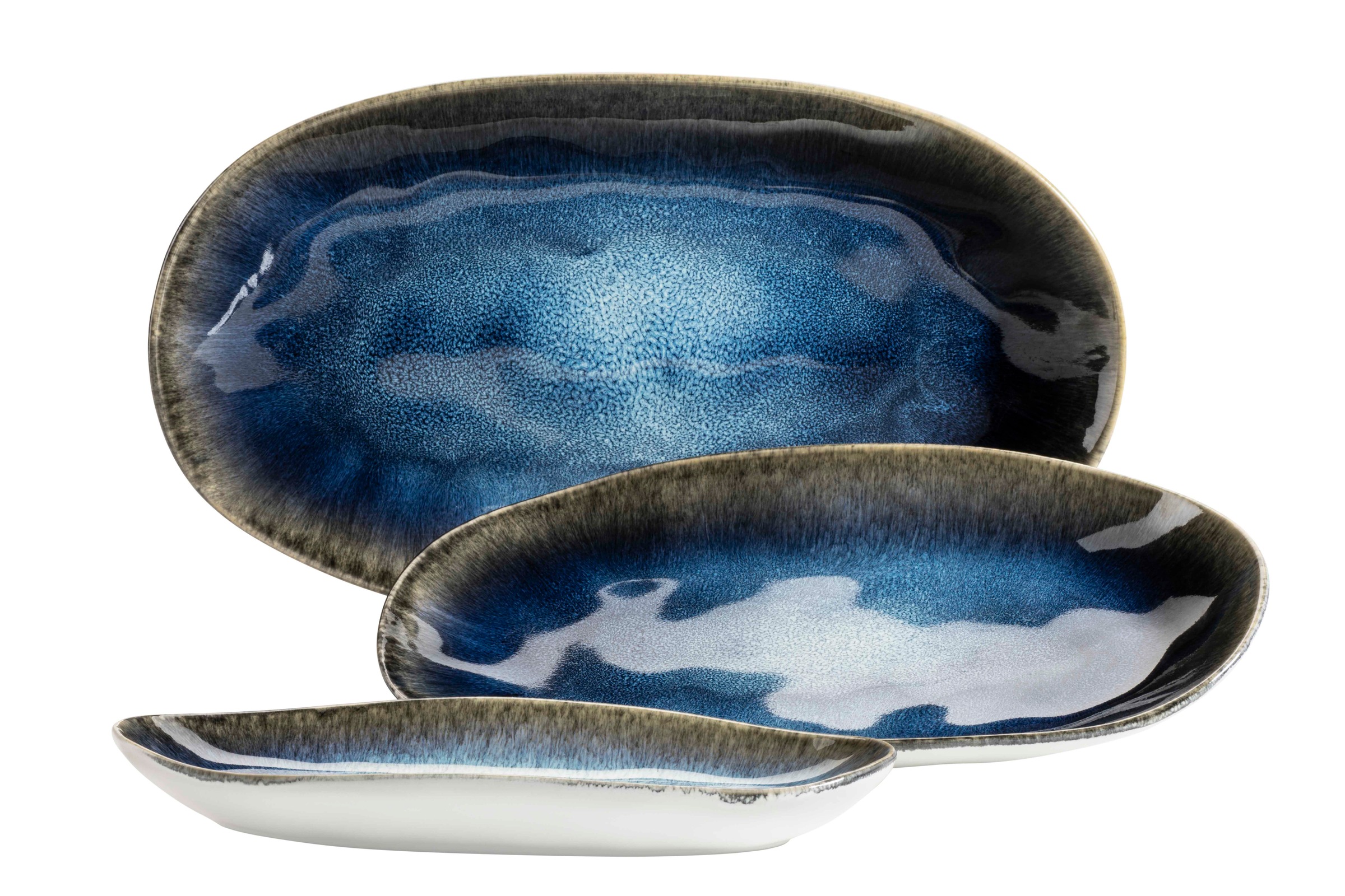 Maeser Unisex Servierplatten-Set, Steinzeug Frozen Blau Größe 23.2 - Image 3