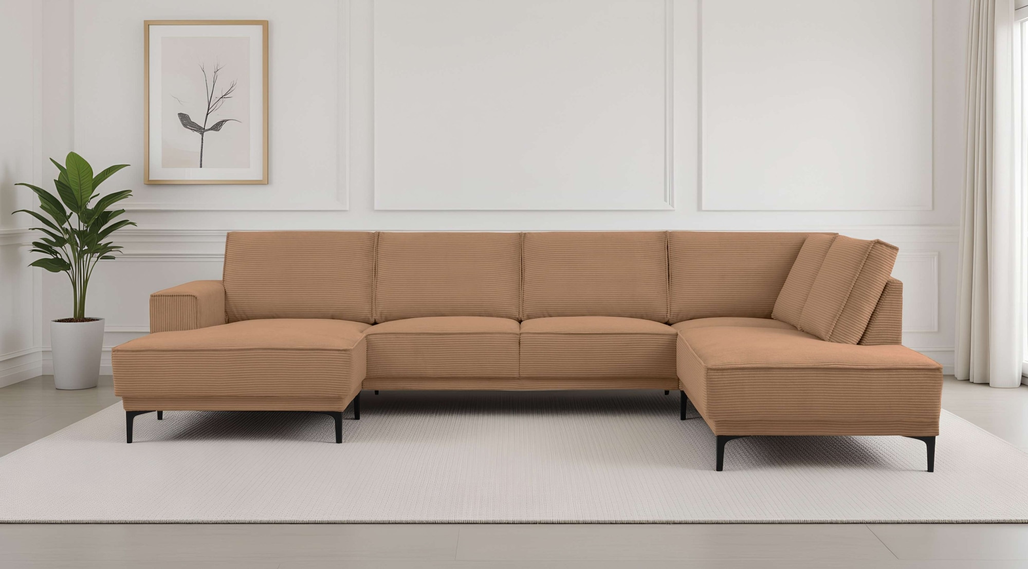OTTO home Wohnlandschaft "XXL Sofa Oland, Struktur, Flachgewebe, Luxus-Micr günstig online kaufen