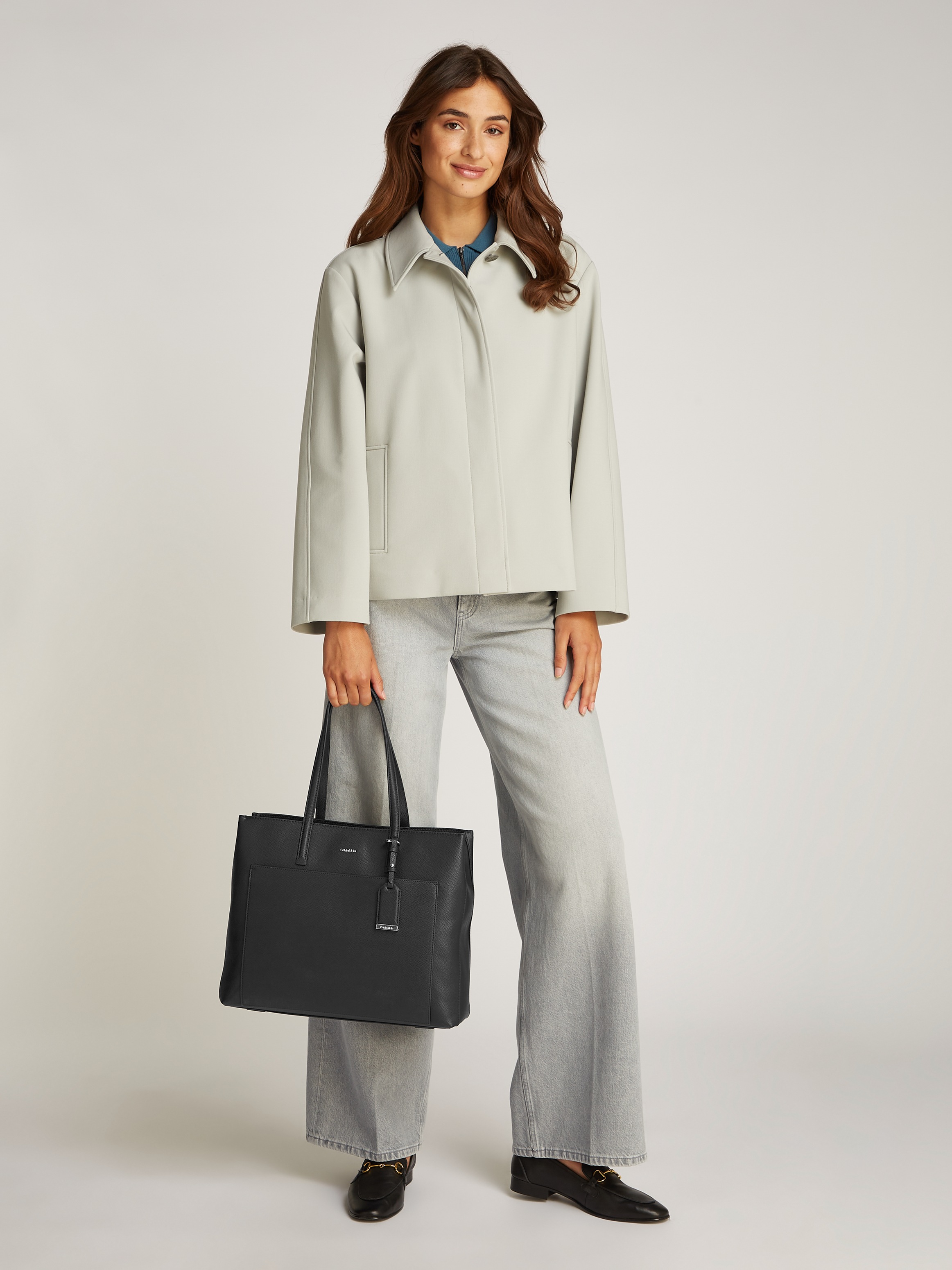 Calvin Klein Shopper »CK MUST MEDIUM SHOPPER_CAVIAR«, Schultertasche Damen, Henkeltasche, Umhängetasche Damen
