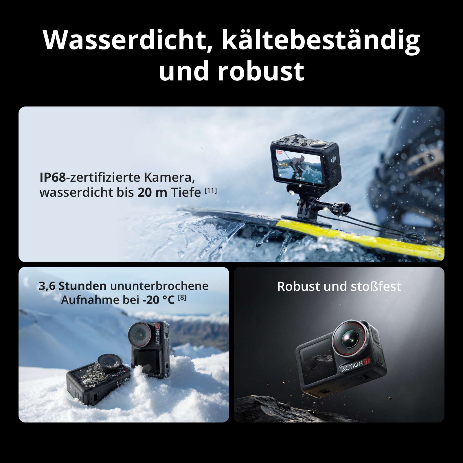 DJI Action Cam »Osmo Action 5 Pro Adventure Combo« 4K Ultra HD Bluetooth