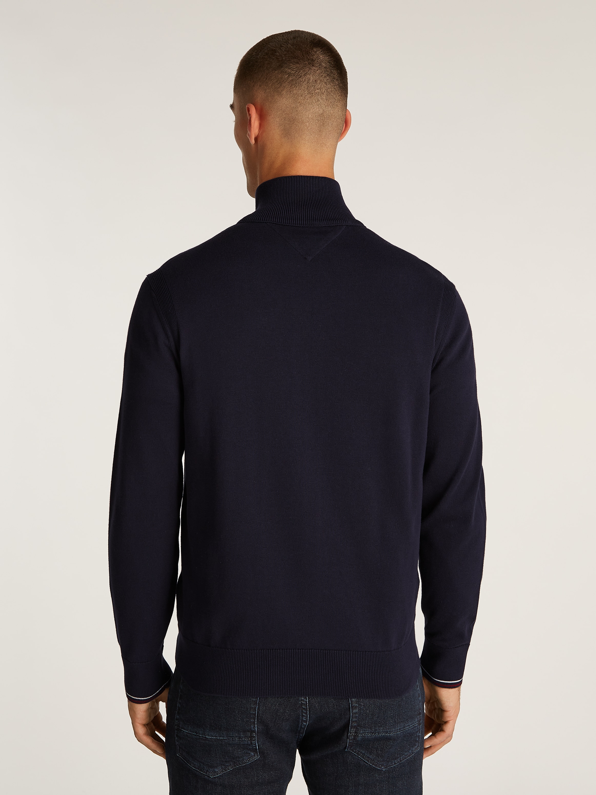 Tommy Hilfiger Cardigan »RWB TIPPED COTTON ZIP THROUGH«, Mit Streiefen in Tommy Farben am Reißverschluss