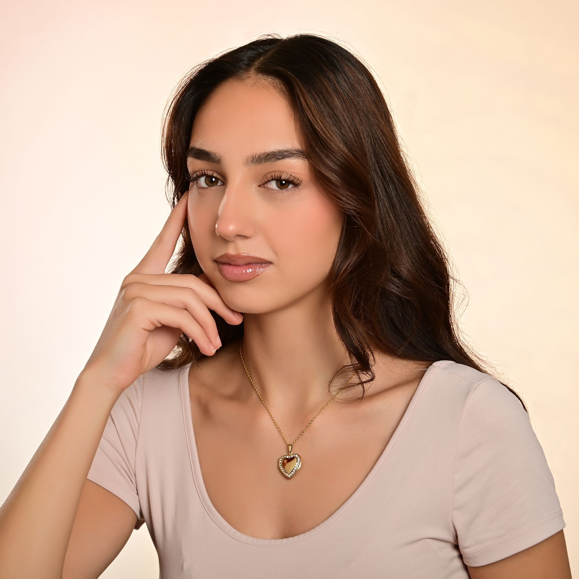 Adelia´s Kette ohne Anhänger »Halskette – Medaillon aus Edelstahl mit Strass Steinchen 45+5« Ein kleines Geschenk mit großer Wirkung