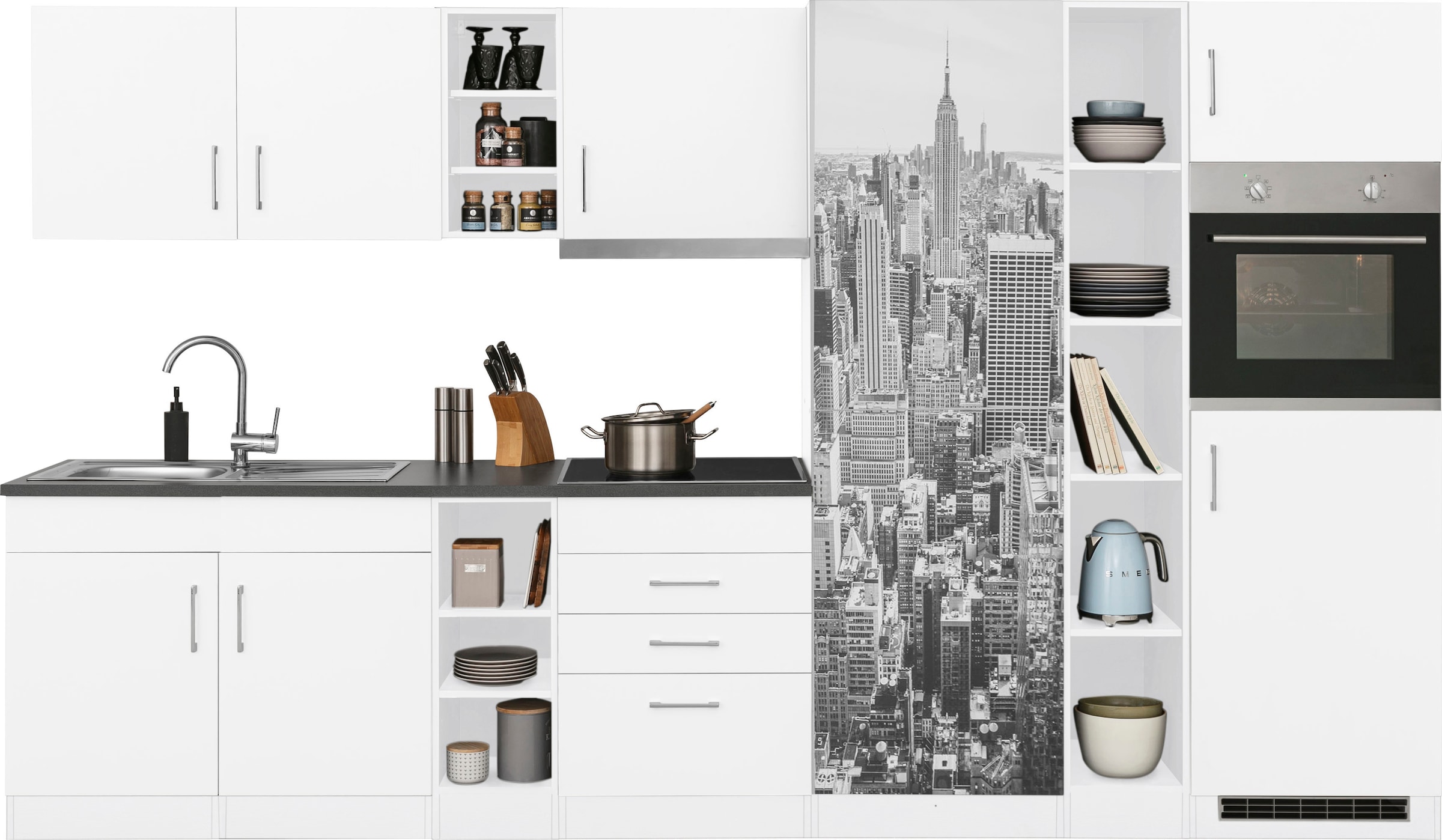 KOCHSTATION Küchenzeile "KS-Paris – Küchen mit einzigartigen Fotomotiven au günstig online kaufen