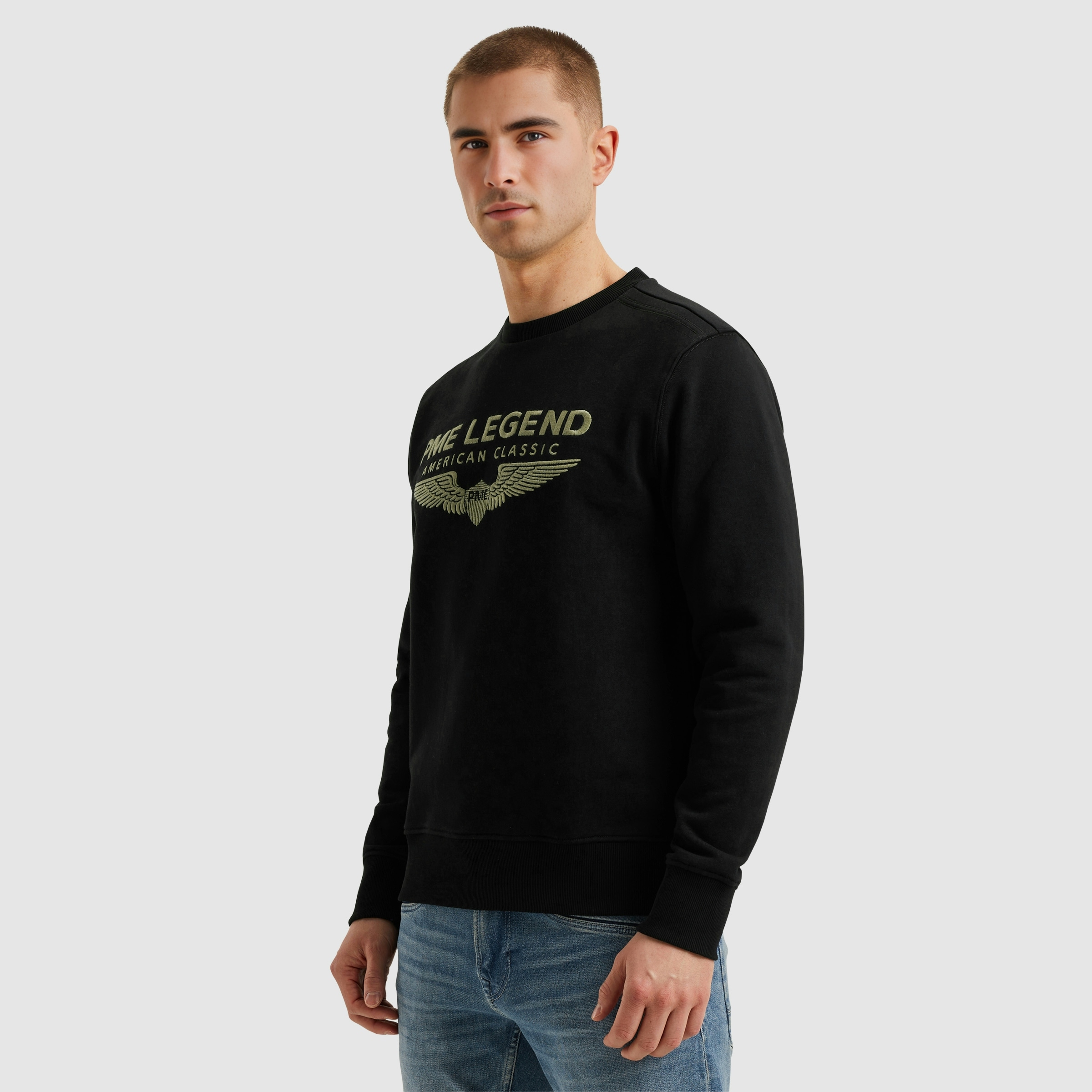 PME LEGEND Sweatshirt »Crewneck soft terry with logo«, mit Logo Stickerei