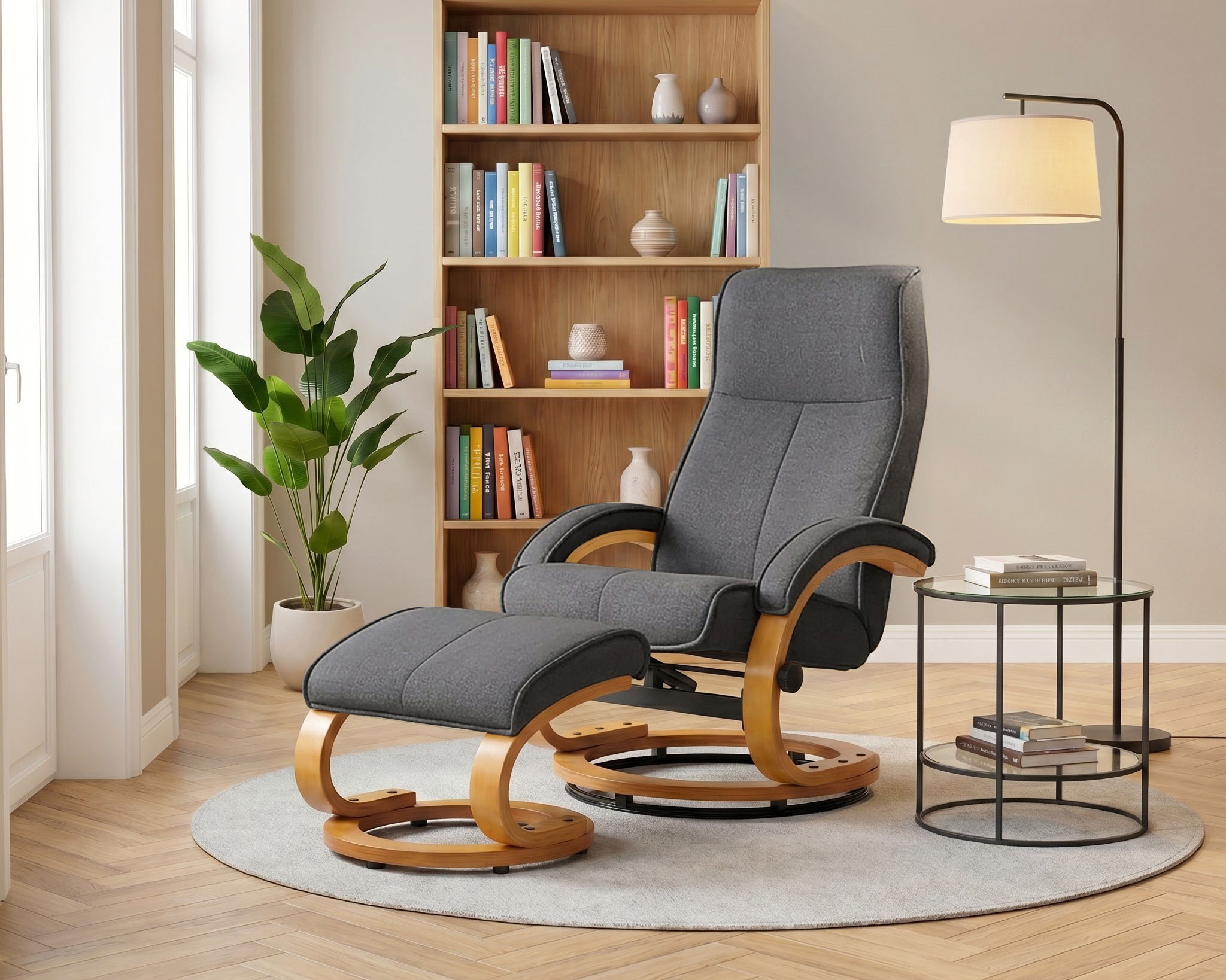 OTTO home Relaxsessel "mit Hocker PARIS Webstoff - OTTO. Verlässliche Qualität." bestehend aus Sessel und Hocker, 2 Stk. tlg. Relaxfunktion, Dreh- und Kippfunktion, Unser Dauertiefpreis