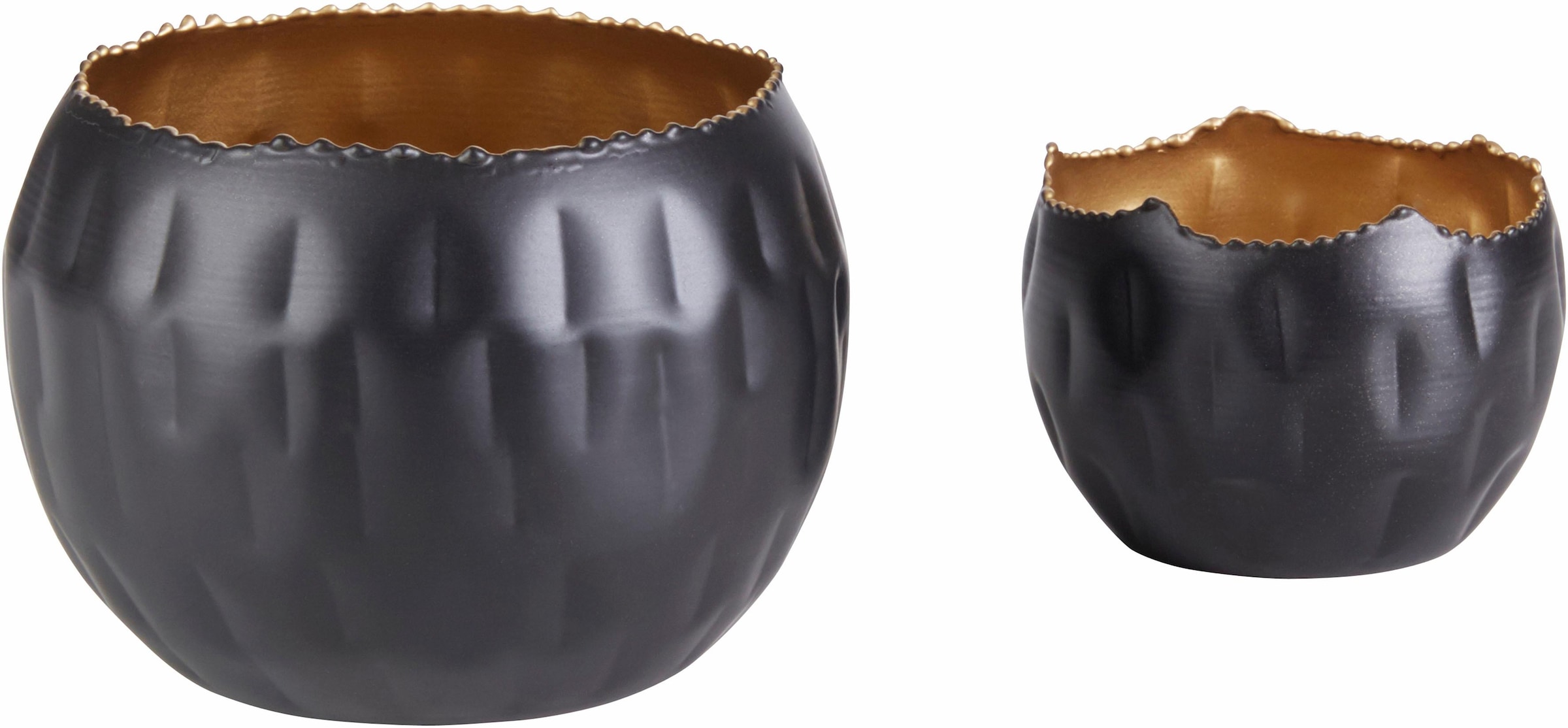 Home affaire Teelichthalter "black&gold" günstig online kaufen