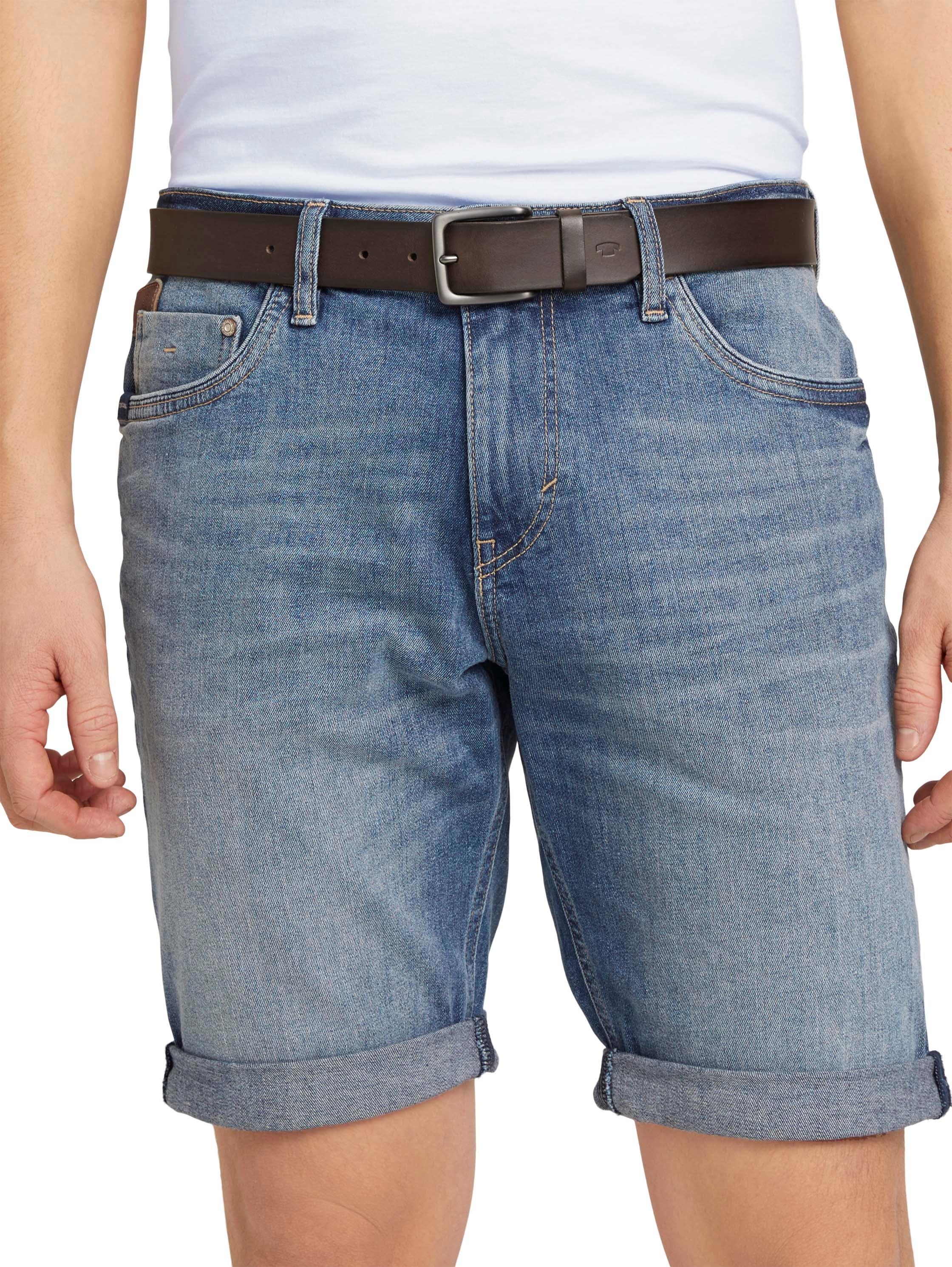 TOM TAILOR Ledergürtel »TTSCOTT«, 3,5 cm breit, Herrengürtel, Jeans und Casual, bis Gr. 120