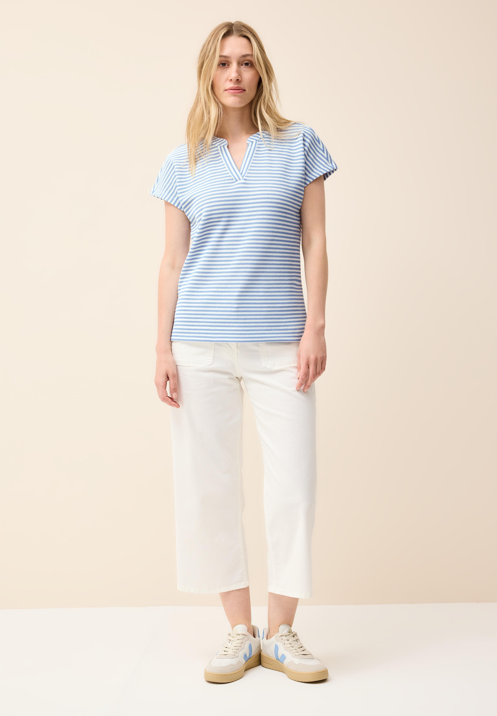 Cecil T-Shirt, bestehend aus einem Materialmix