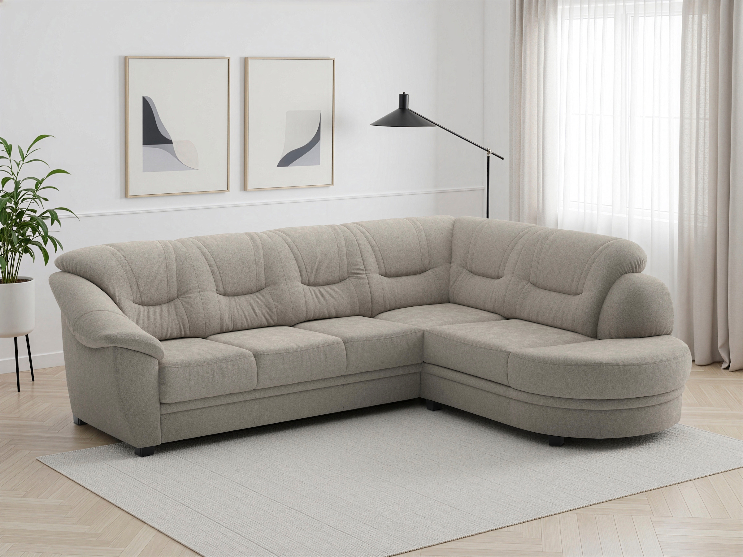 sit&more Ecksofa "Savona L-Form, B: 267 cm, Couch mit Federkern, Komfortsitzhöhe 46 cm" optional mit Schlaffunktion