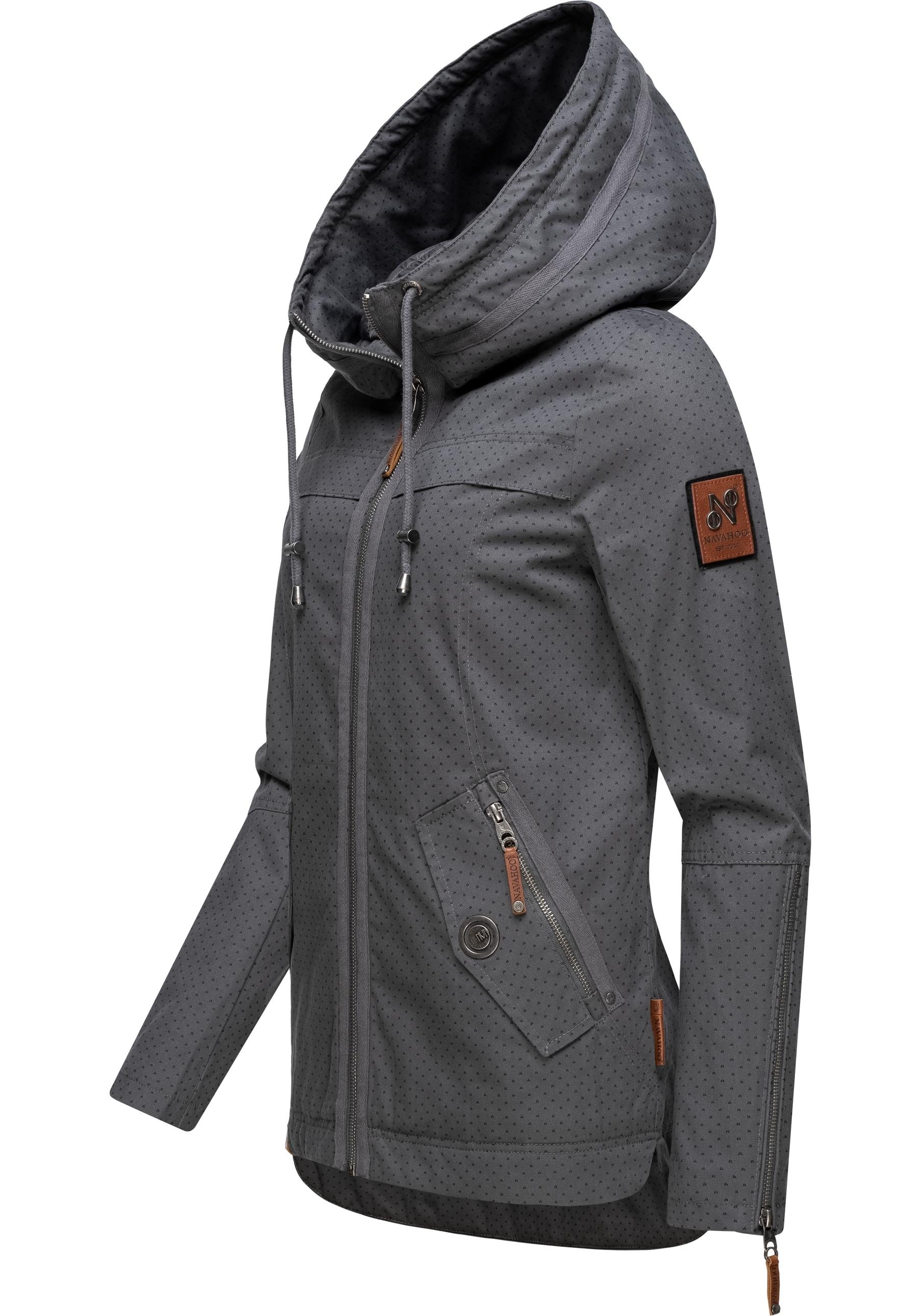 Navahoo Outdoorjacke »Wekoo«, mit Kapuze, moderner Damen Übergangsparka aus Baumwolle mit Kapuze