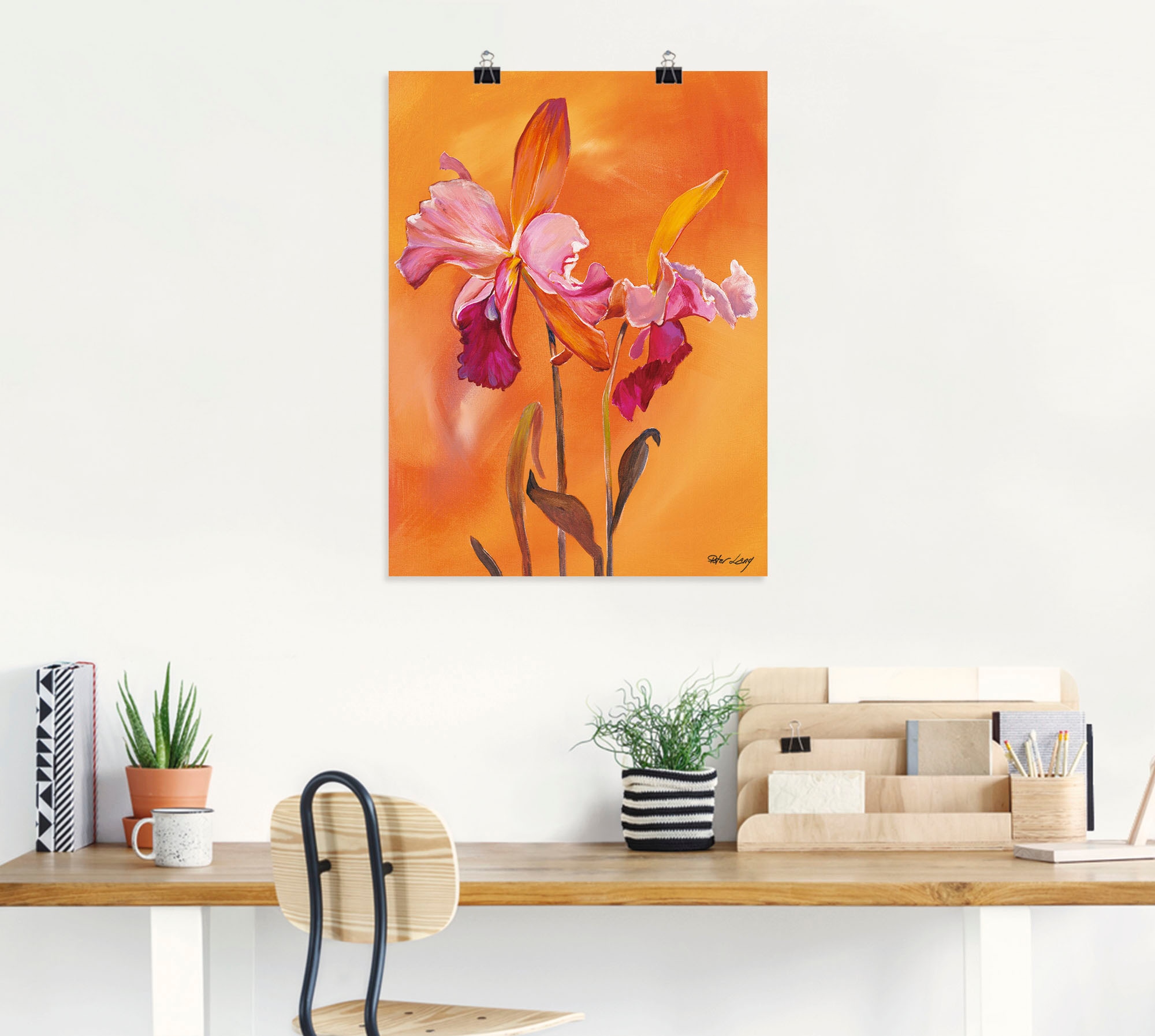 Artland Leinwandbild »Lilien-rosa«, Blumen, (1 St.), auf Keilrahmen gespannt
