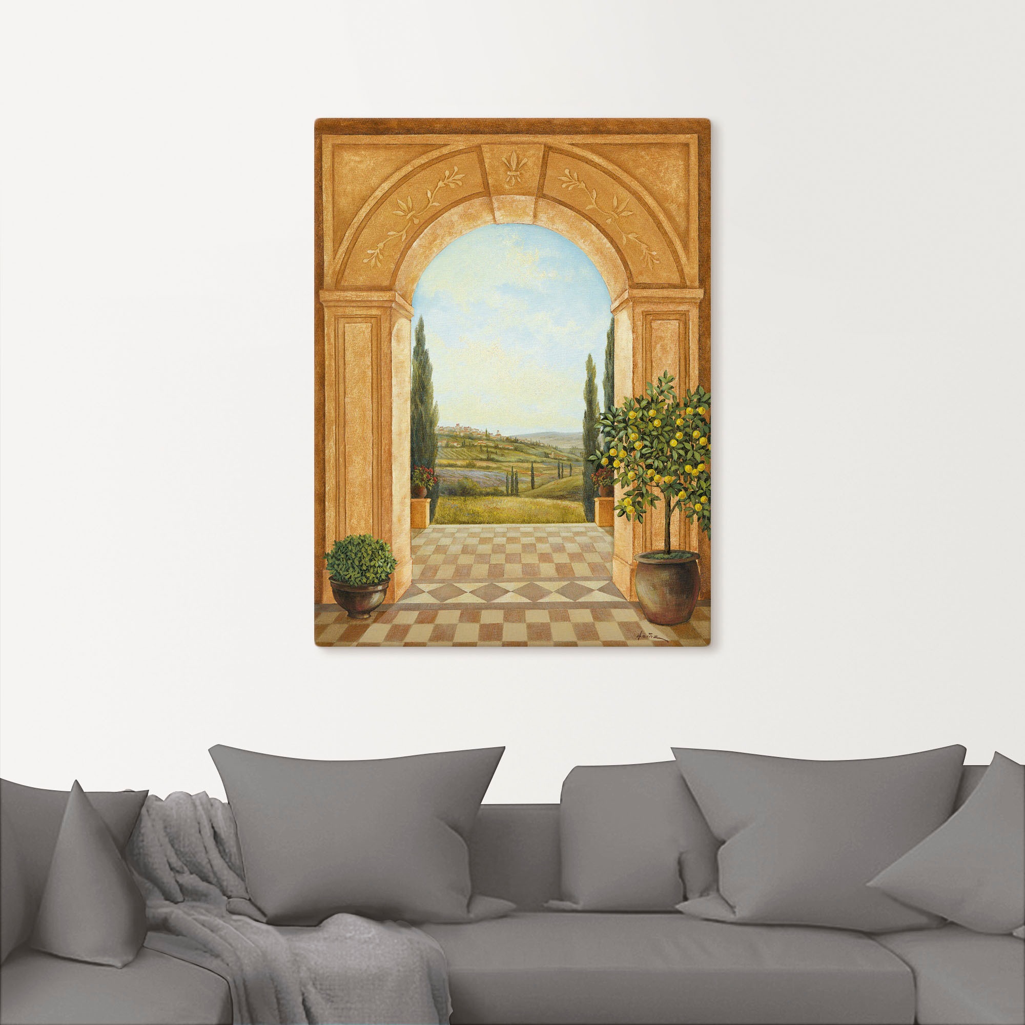 Artland Wandbild "Ausblick mit Zitronenbaum" Fensterblick 1 Stk. tlg. als L günstig online kaufen