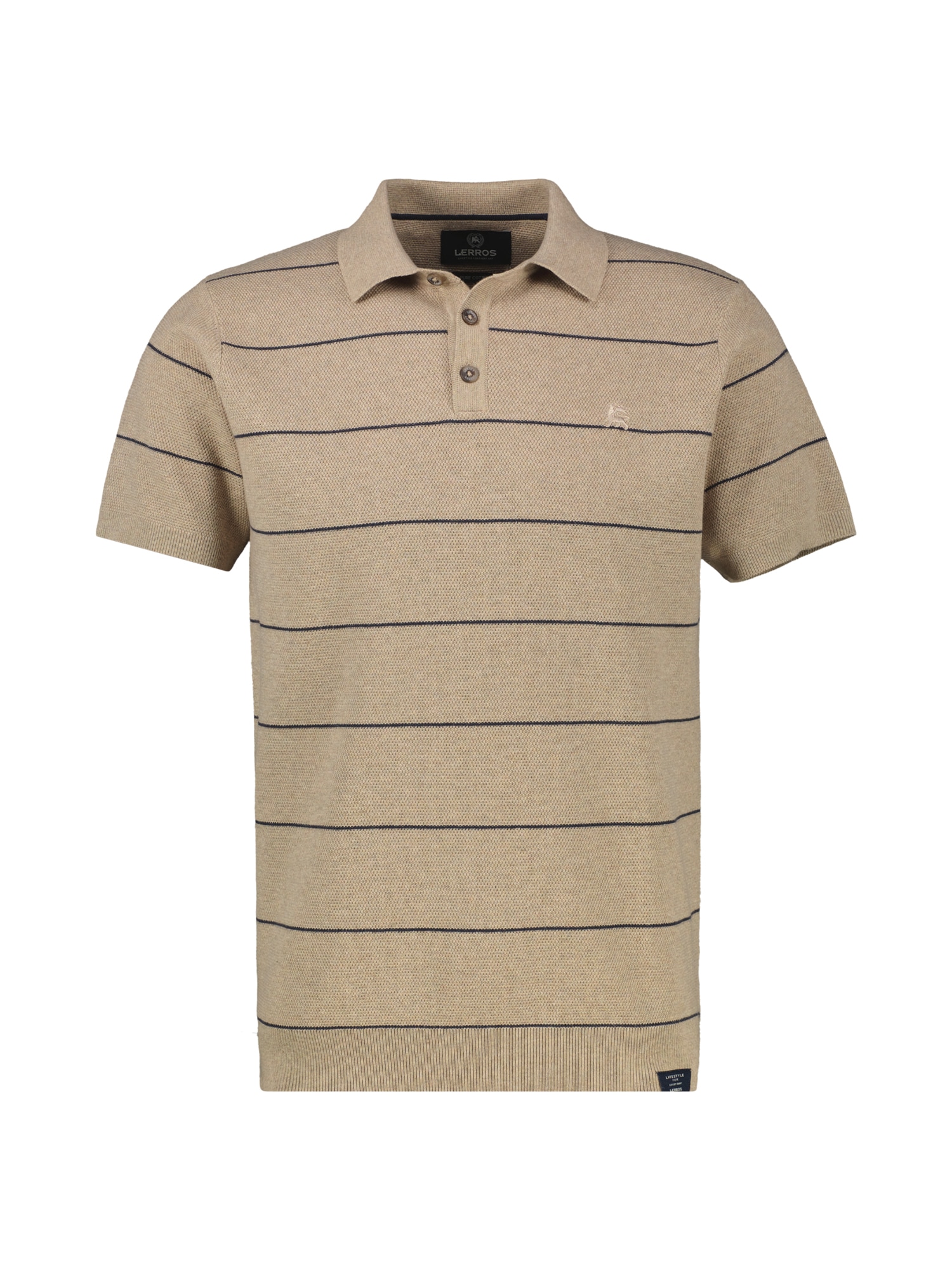 LERROS Poloshirt »Strick-Polo-Shirt mit Streifenmuster aus reiner Baumwolle«