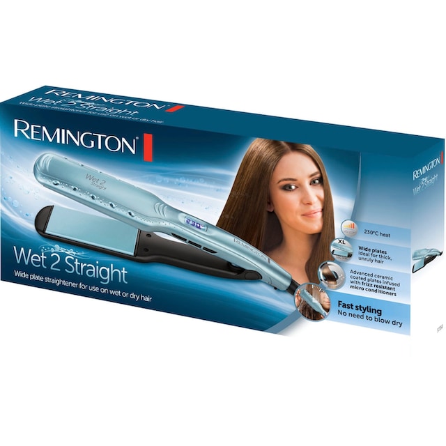 Remington Glätteisen »Wet2Straight, S7350, breiter Haarglätter«, Keramik- Beschichtung, 2 in 1 für Nass- & Trockenanwendung, 10  Temperatureinstellungen auf Rechnung | BAUR