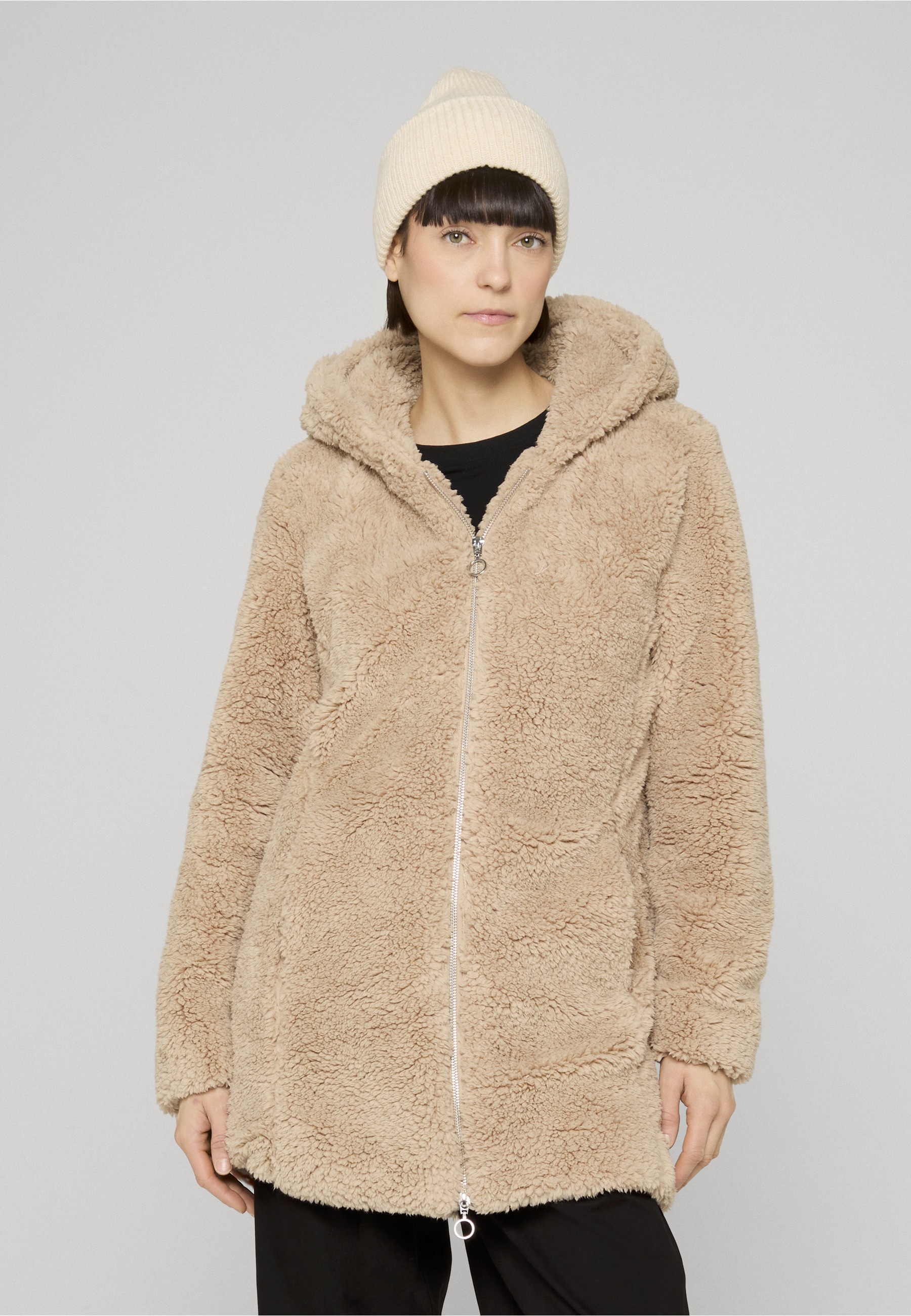 URBAN CLASSICS Allwetterjacke »Urban Classics Damen Ladies Sherpa Jacket« 1 Stk. tlg. mit Kapuze
