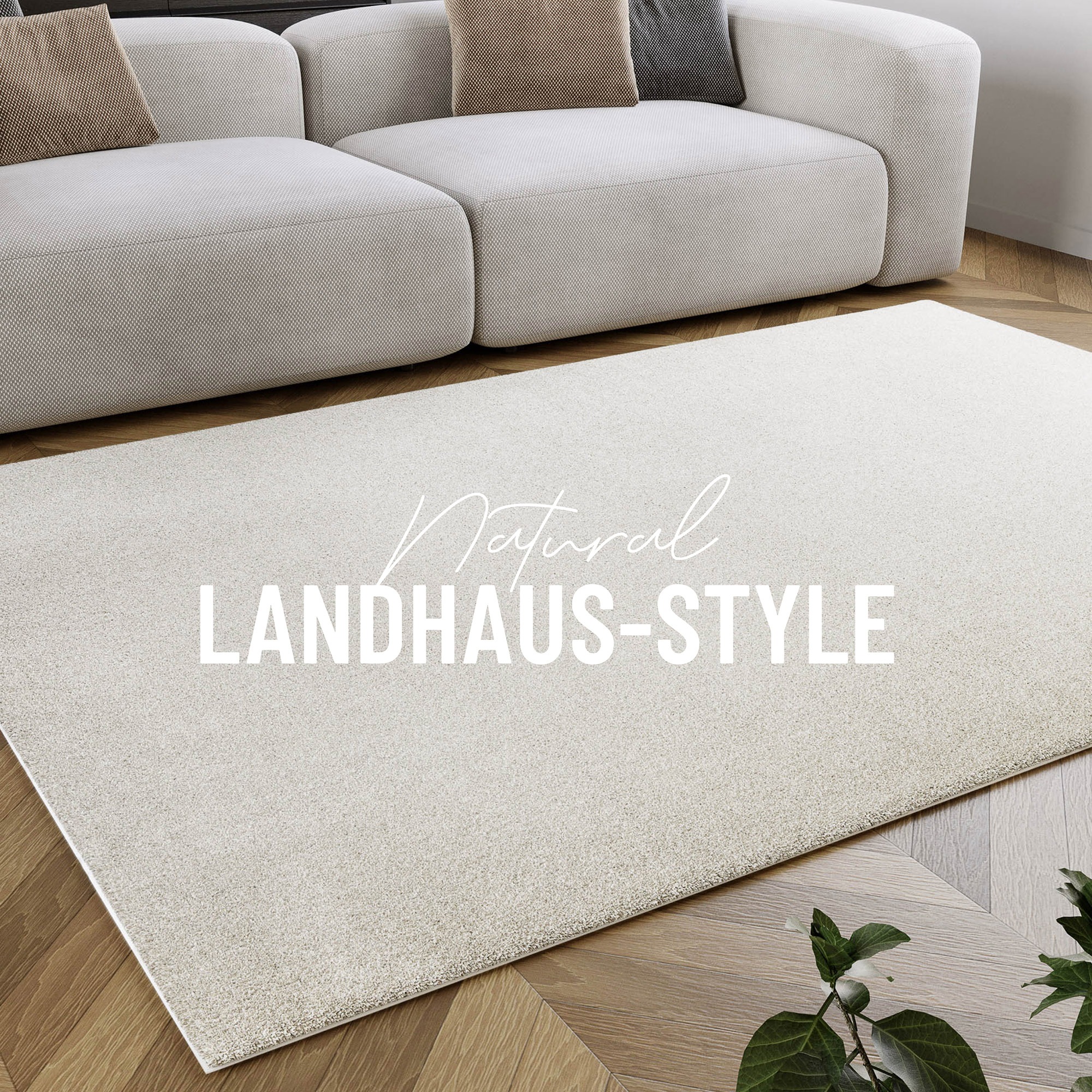 Wecon home Hochflor-Teppich »Manta«, quadratisch, 25 mm Höhe, Langflor, maschinell gewebt, robust, Wohn- & Schlafzimmer, uni