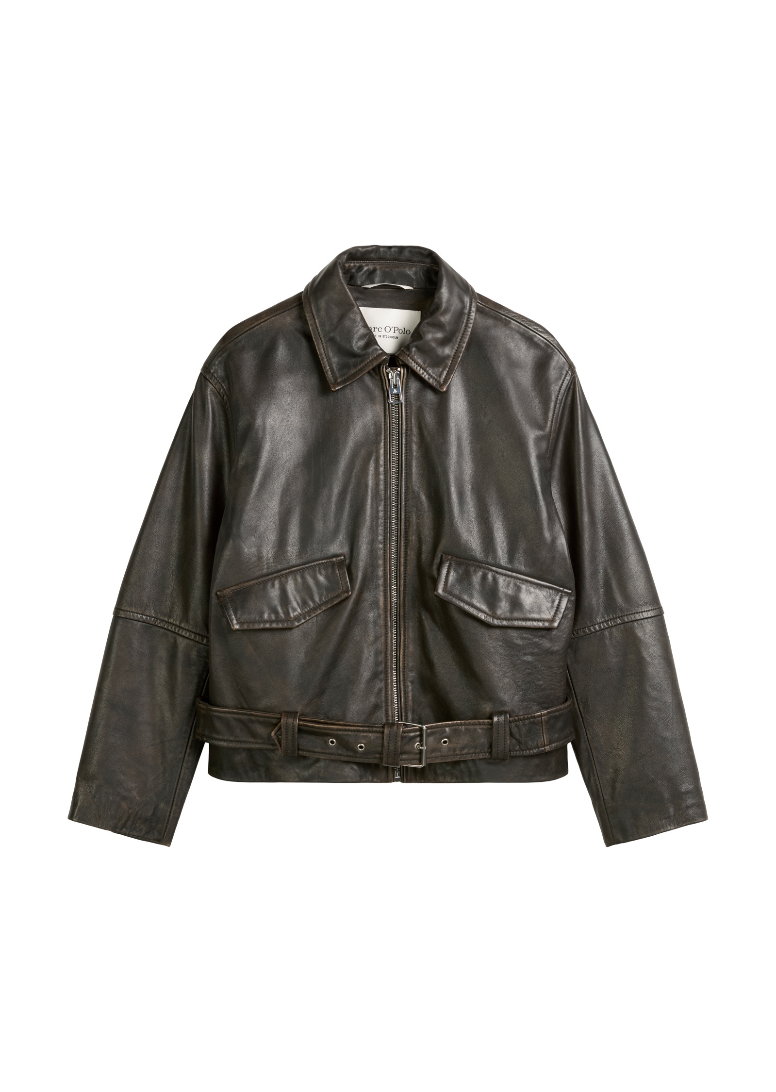 Marc O'Polo Lederjacke »aus softem Lammleder in Vintage-Optik«, ohne Kapuze