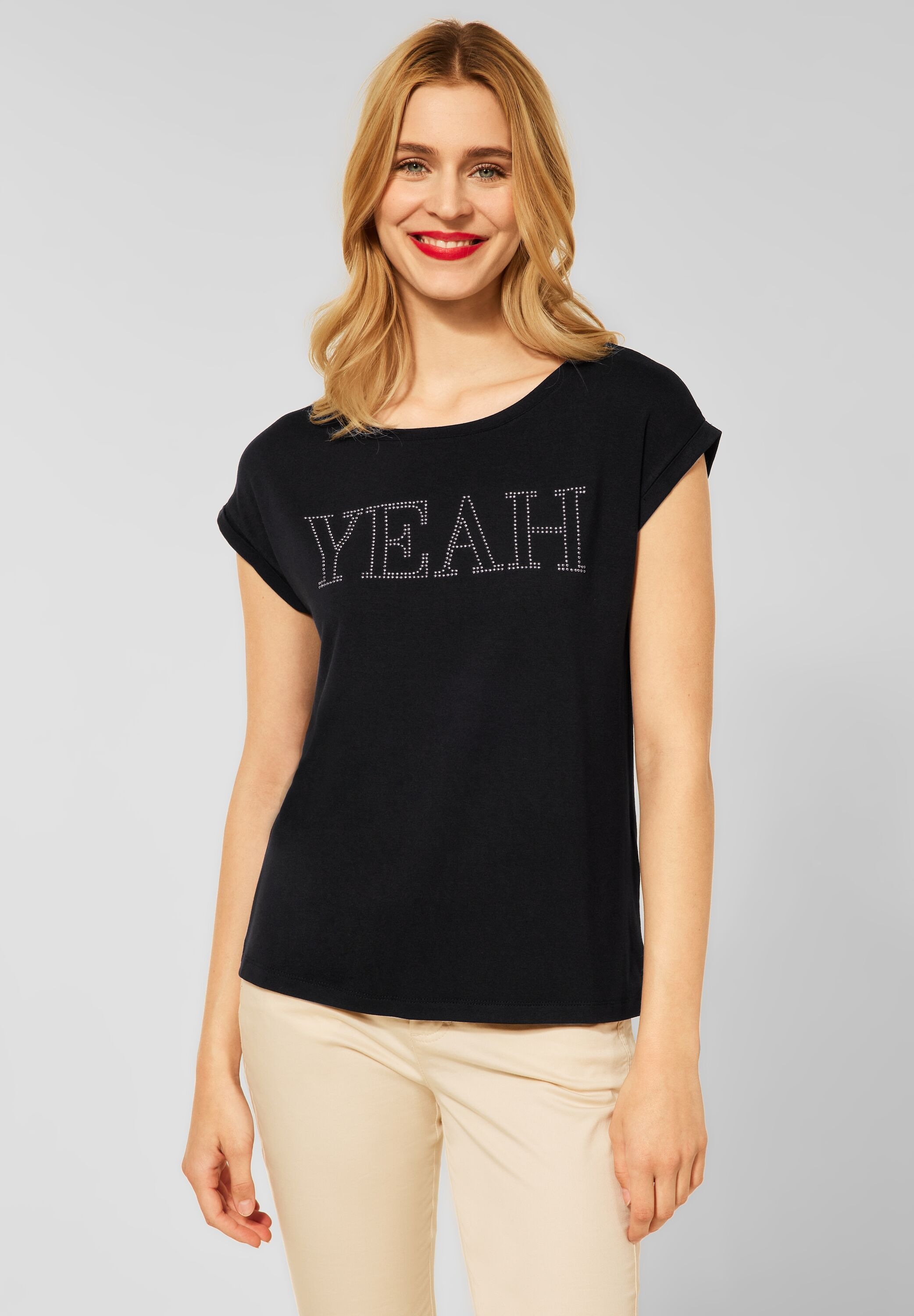 STREET | Friday T-Shirt, ONE mit BAUR Steinchen-Schriftzug Black