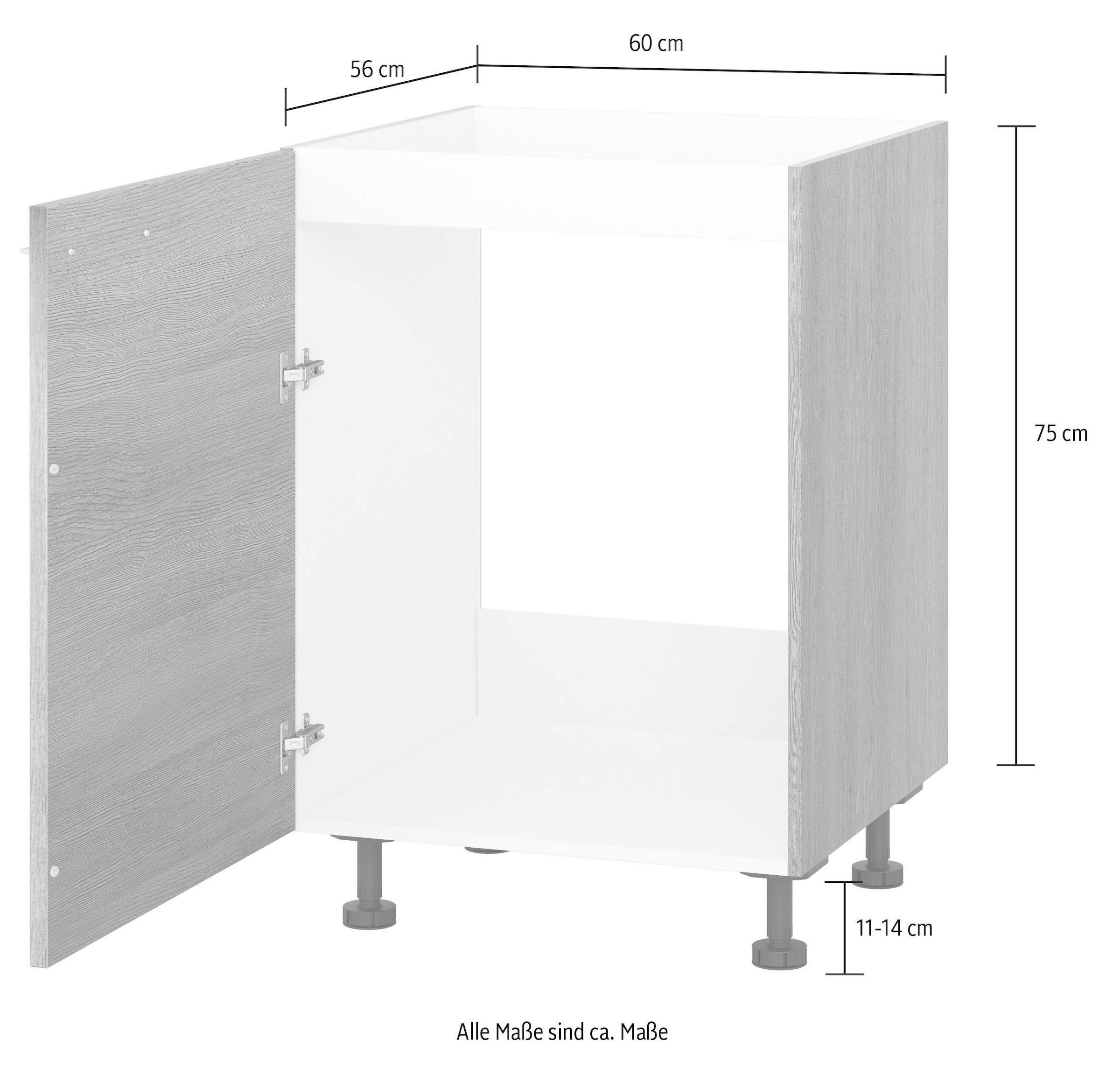 KOCHSTATION Spülenunterschrank »KS-Trea SP60«, Breite 60 cm, Höhe 75 cm