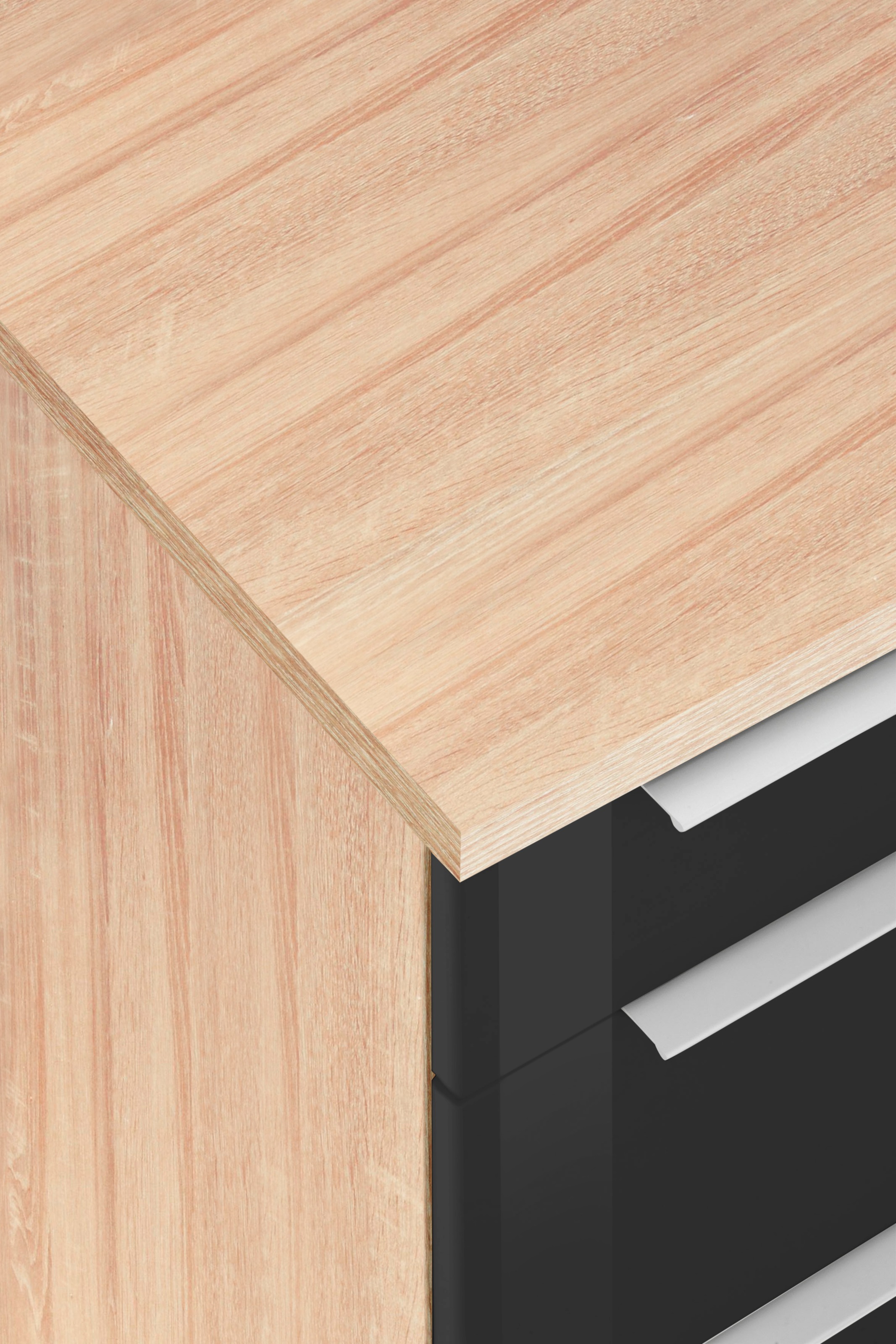 KOCHSTATION Küchenzeile »KS-Brindisi«, Breite 220 cm, wahlweise mit E-Geräten, mit MDF-Fronten und Regal