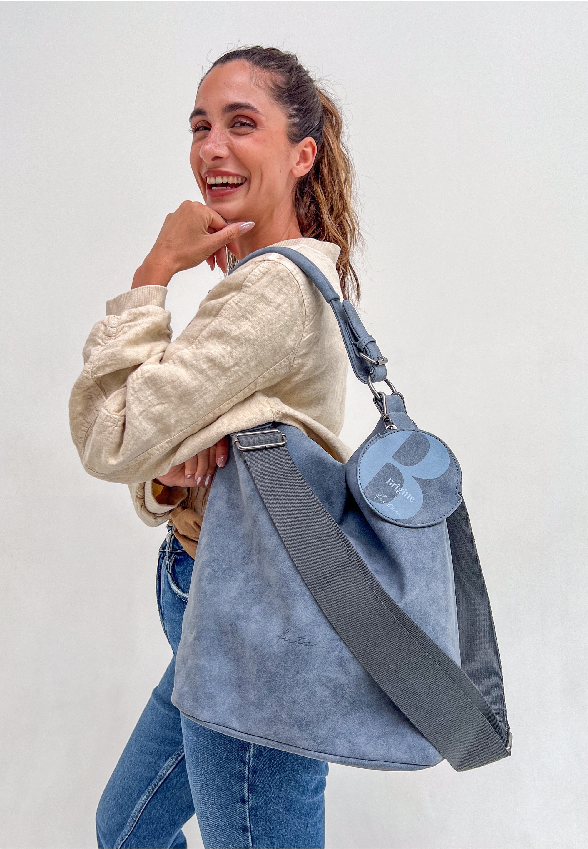 Fritzi aus Preußen Schultertasche »Brigitte x fritzi Special Hobo01«, mit abnehmbarem Anhänger