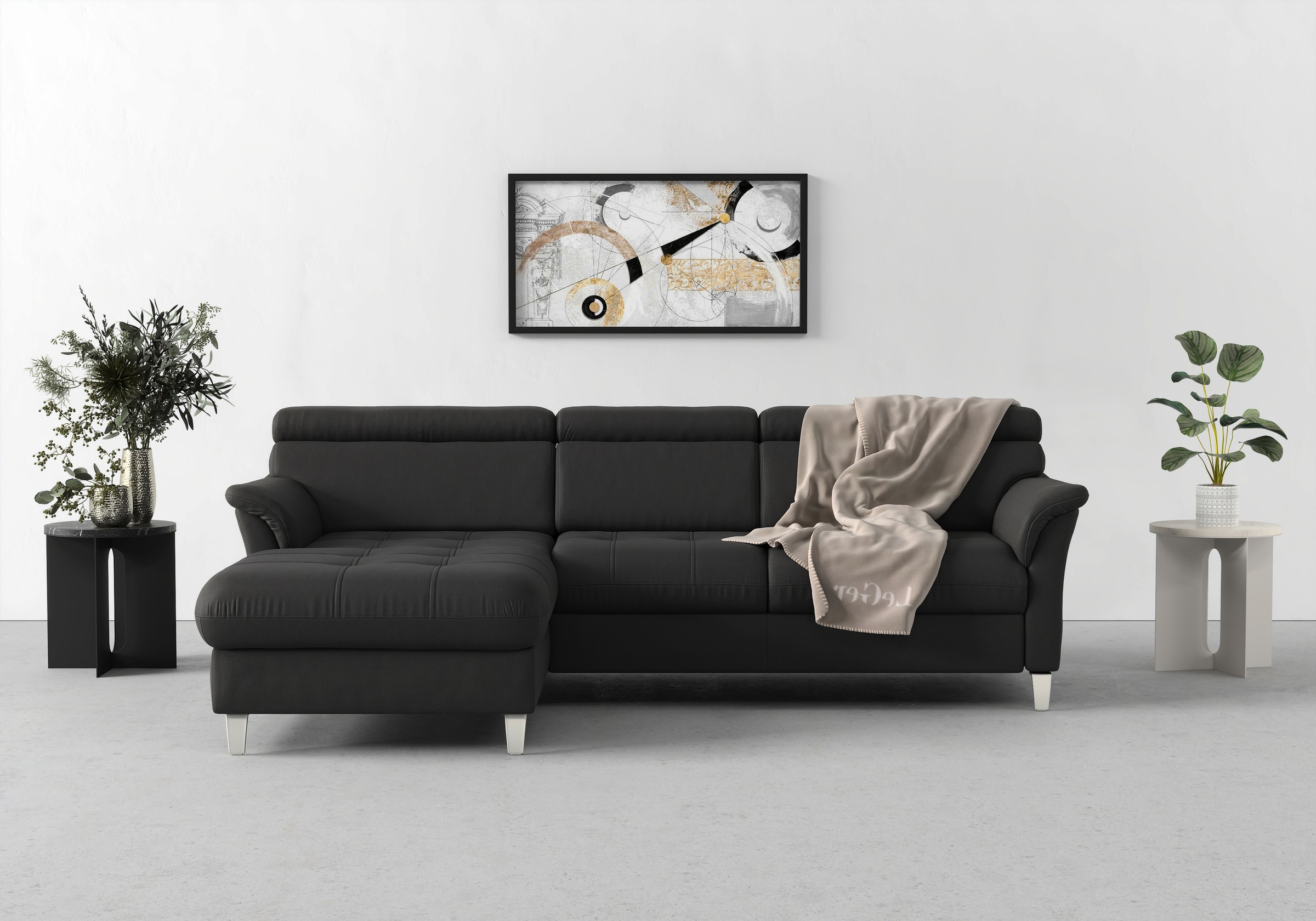 sit&more Ecksofa »Marano L-Form«, inklusive Kopfteilverstellung, wahlweise mit Bettfunktion, Bettkasten