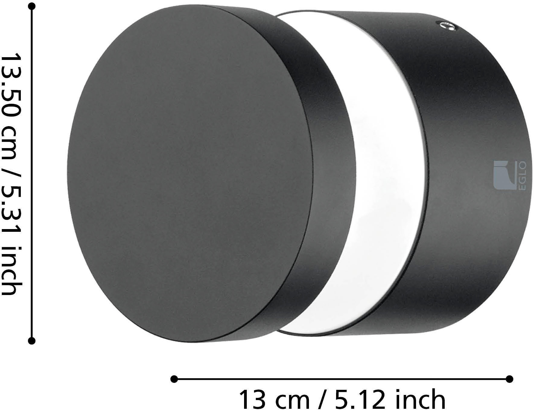 EGLO Wandleuchte »Melzo Außen-Wandlampe, Außenlampe aus Aluguss und Kunststoff, IP44« LED-Modul 1 Stk. Warmweiß