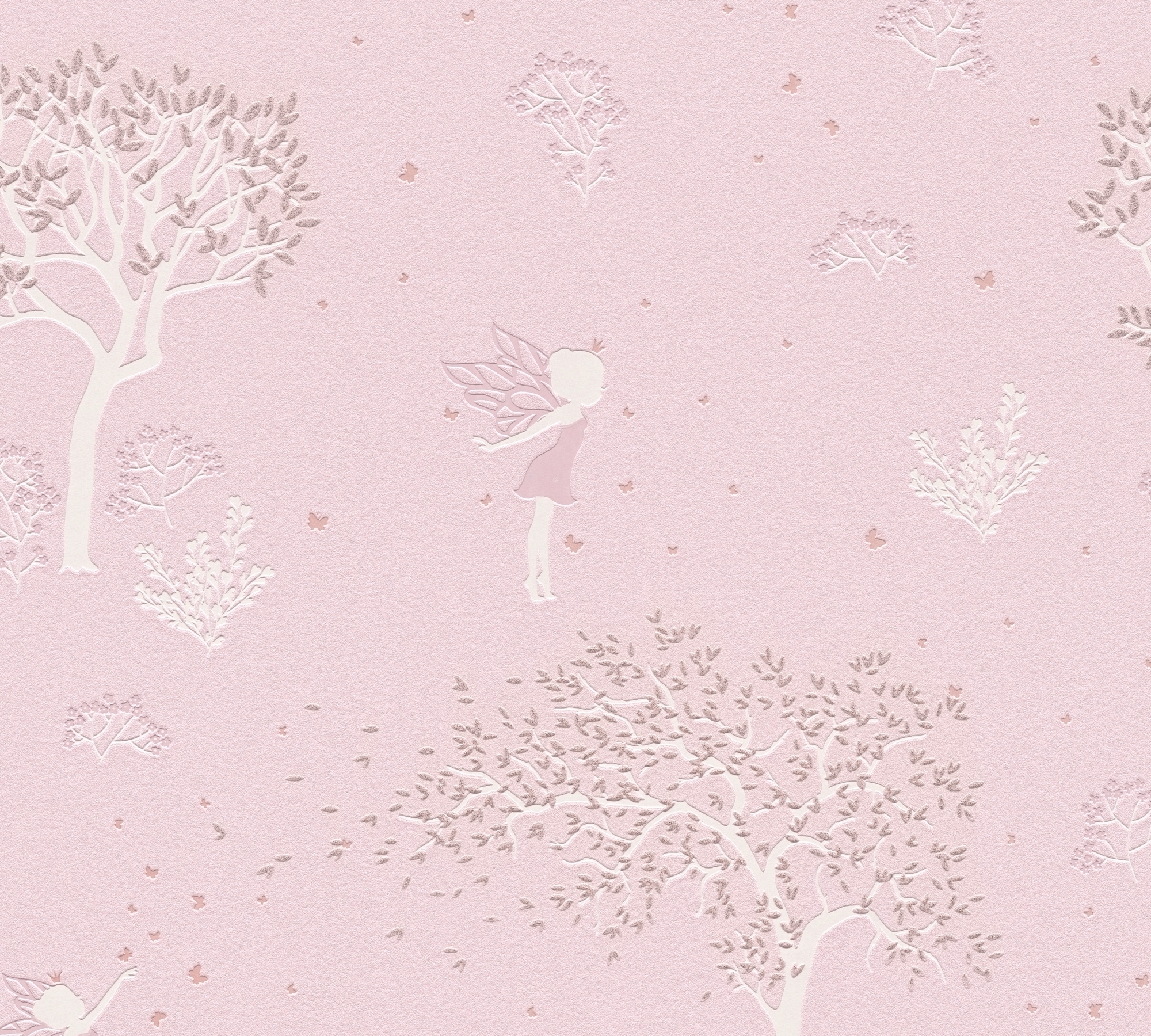 living walls Vliestapete »Kids Studio Feenwald – Glitzer Vliestapete« Motiv | geblümt | leicht glänzend glatt Feenwald mit Bäumen, Blüten, Schmetterlingen und Glitzer