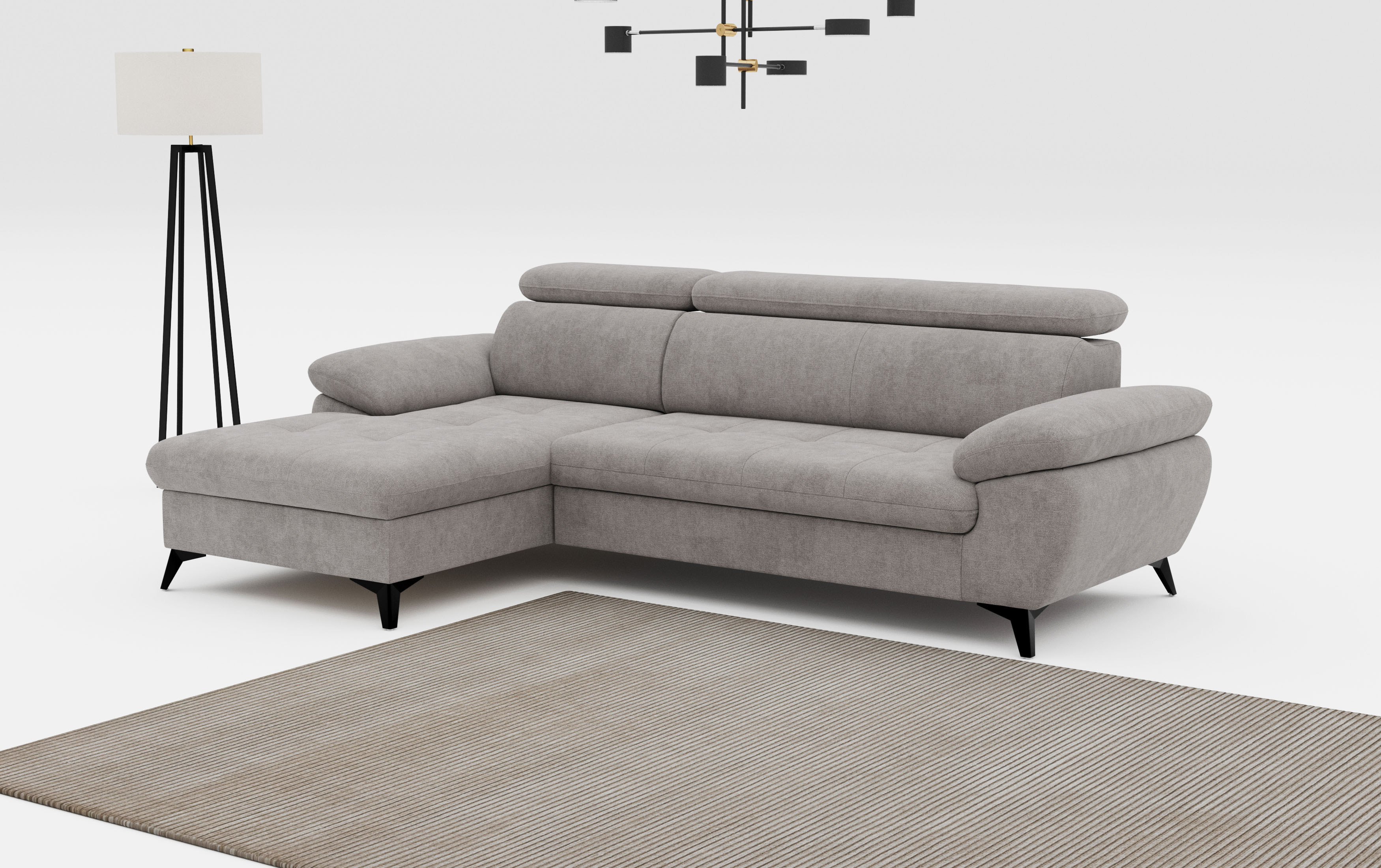 COTTA Ecksofa "Hudson" optional mit Schlaffunktion und XL Bettkasten, Liegefläche 190x119cm