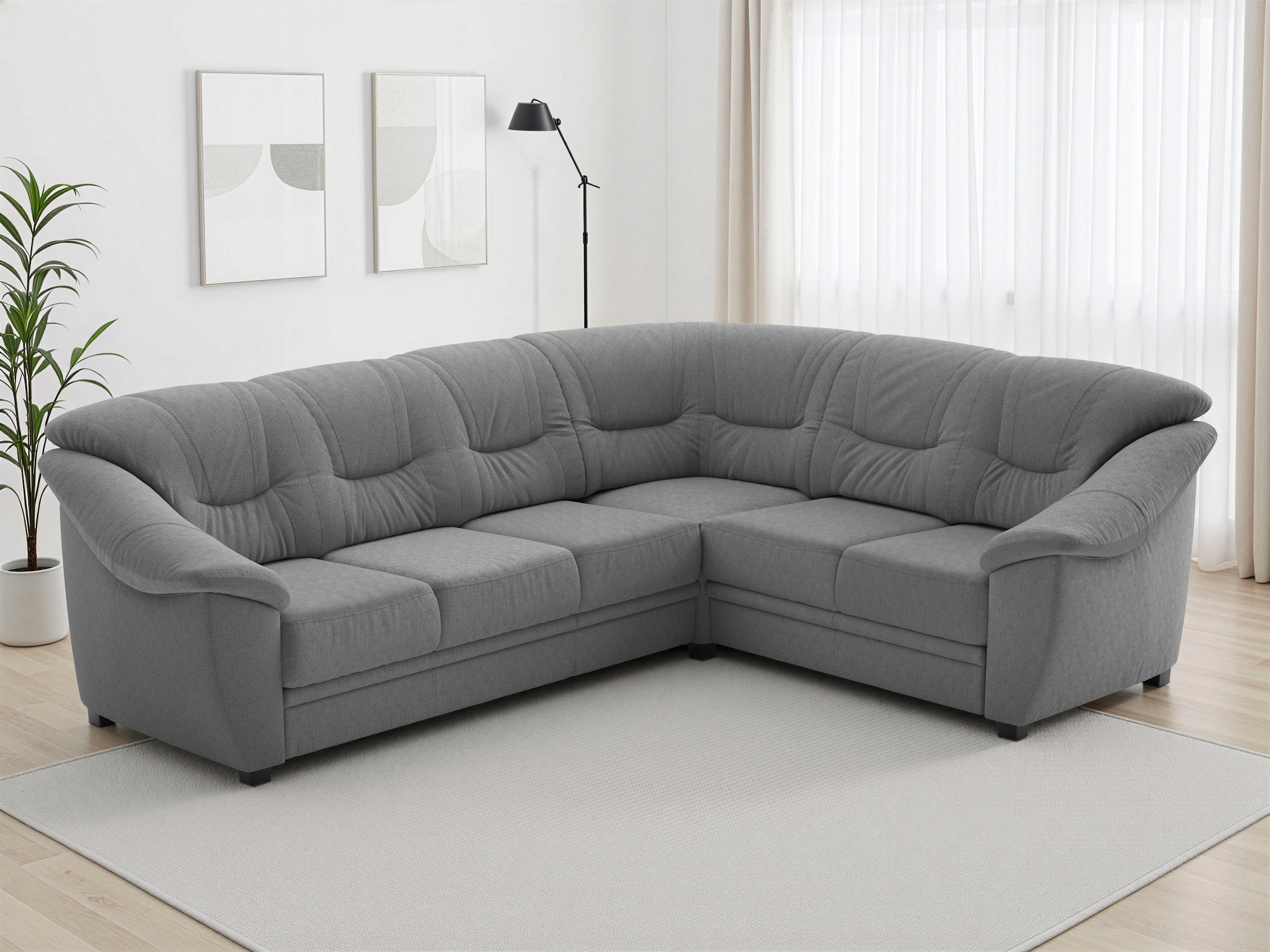sit&more Ecksofa "Savona L-Form, B. 262 cm, Komfortsitz, Eckcouch mit Stoff- & Lederwahl" optional Schlaffunktion, Liegefl. 120x195 cm