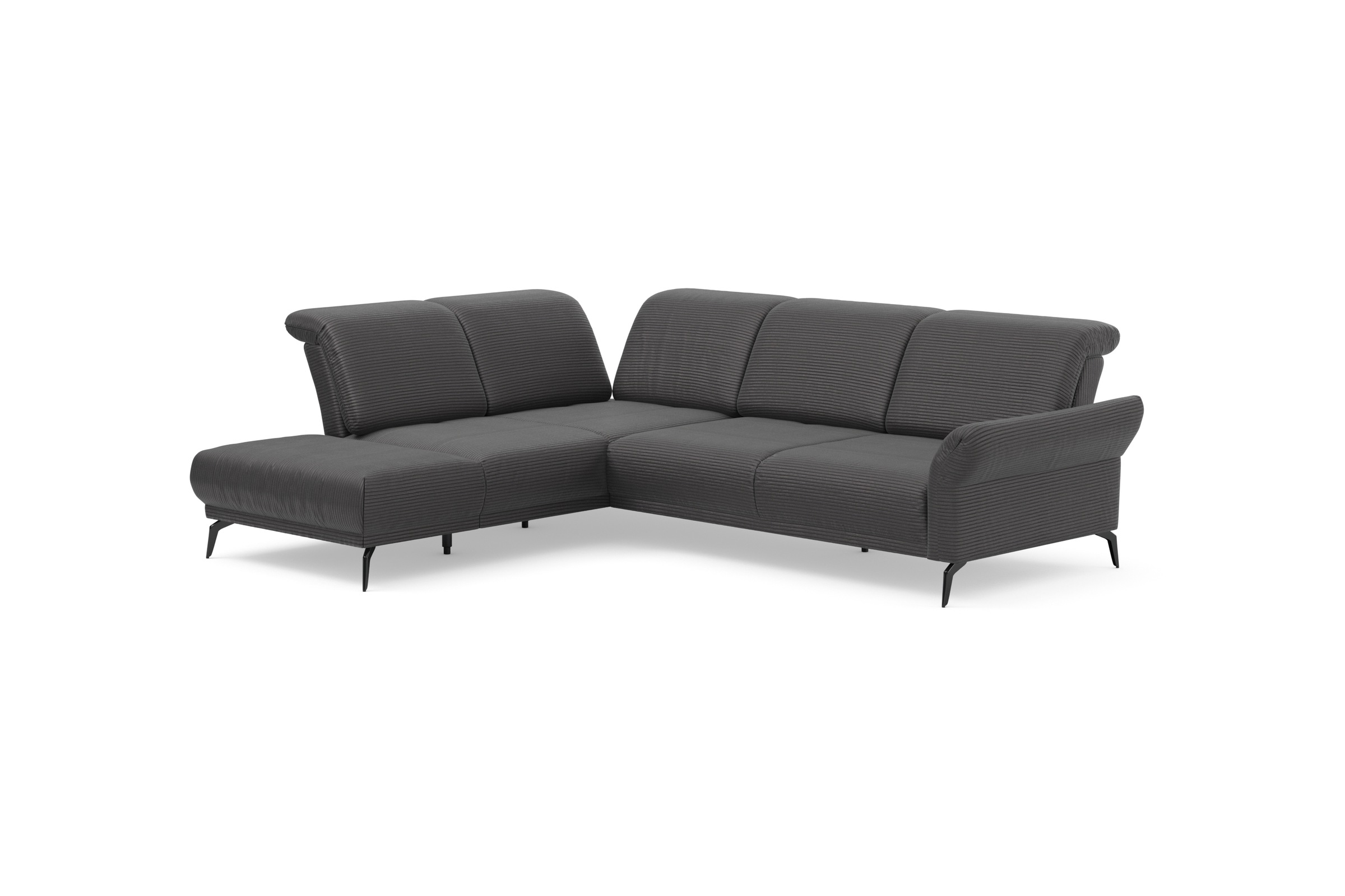 INOSIGN Ecksofa »Coco L-Form«, Sitztiefen-, Arm- und Kopfteilverstellung, Cord-Bezug, Fußhöhe 15 cm