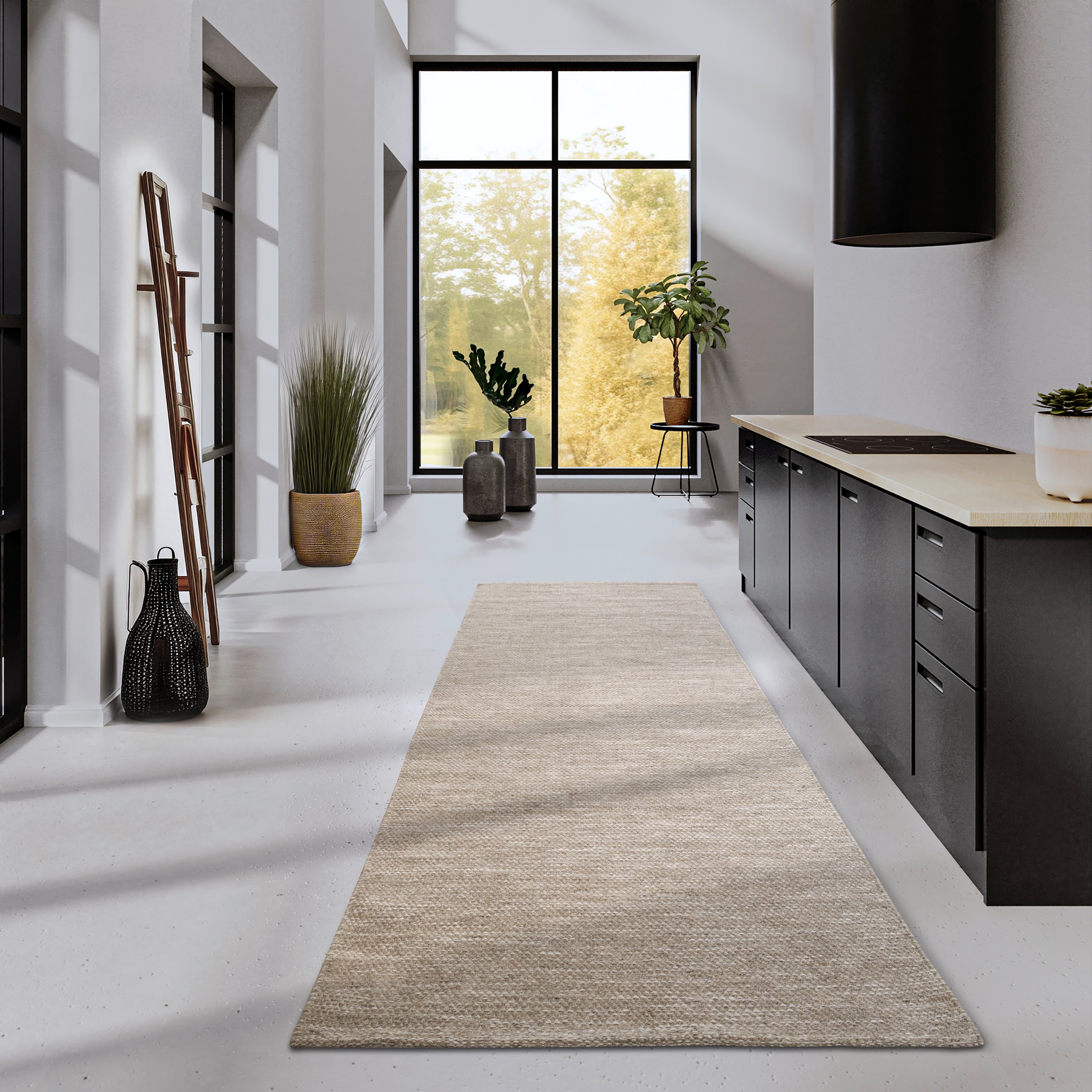 ELLE DECORATION Wollteppich »Pradesh«, rechteckig, 10 mm Höhe, Handgewebt, Wolle, Natur, Läufer, Wohnzimmer, Schlafzimmer, Skandi