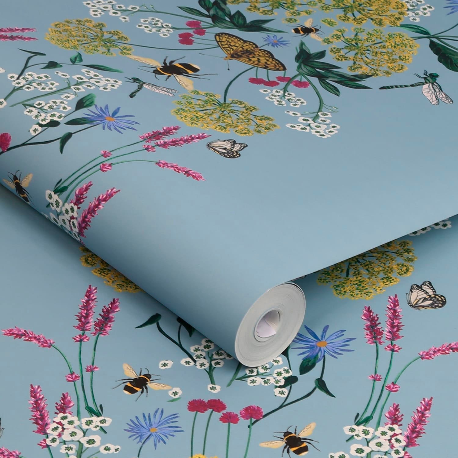 Joules Vliestapete »Perfect Pollinators Haze Blue«, floral, floral