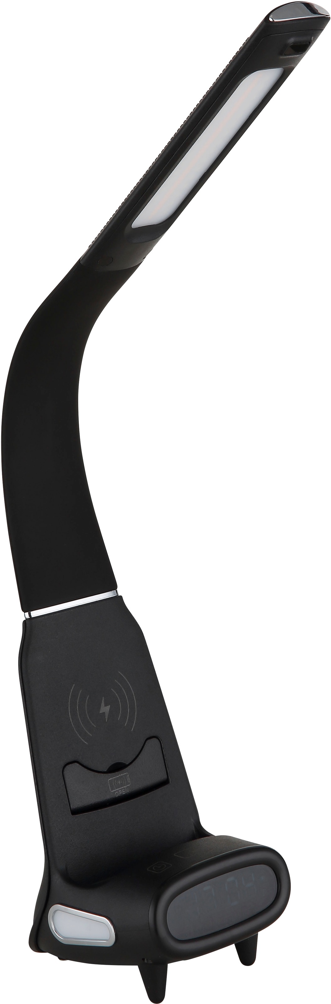 GLOBO LIGHTING Tischleuchte »MALIK« LED-Modul 1 Stk. Schwarze Tischleuchte mit Touchdimmer, Timer, Wireless Laden