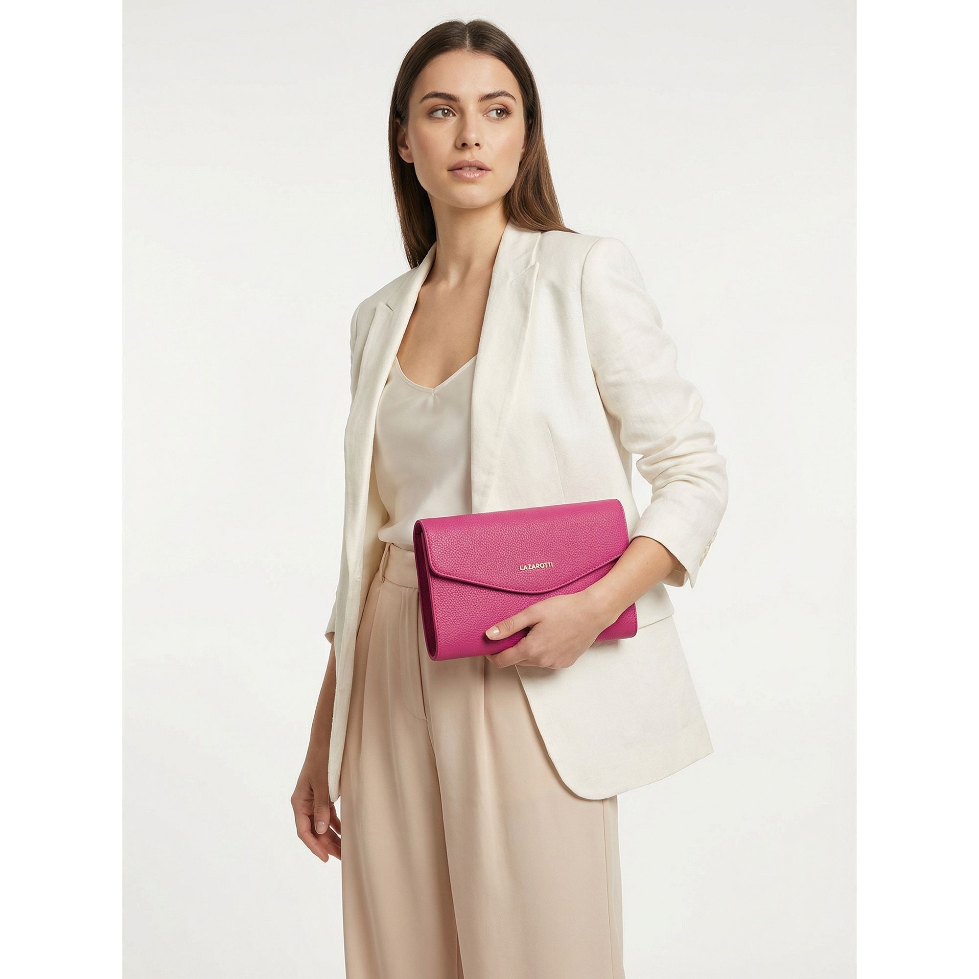 Lazarotti Clutch »Bologna Leather Clutch Umhängetasche Leder 23 cm«