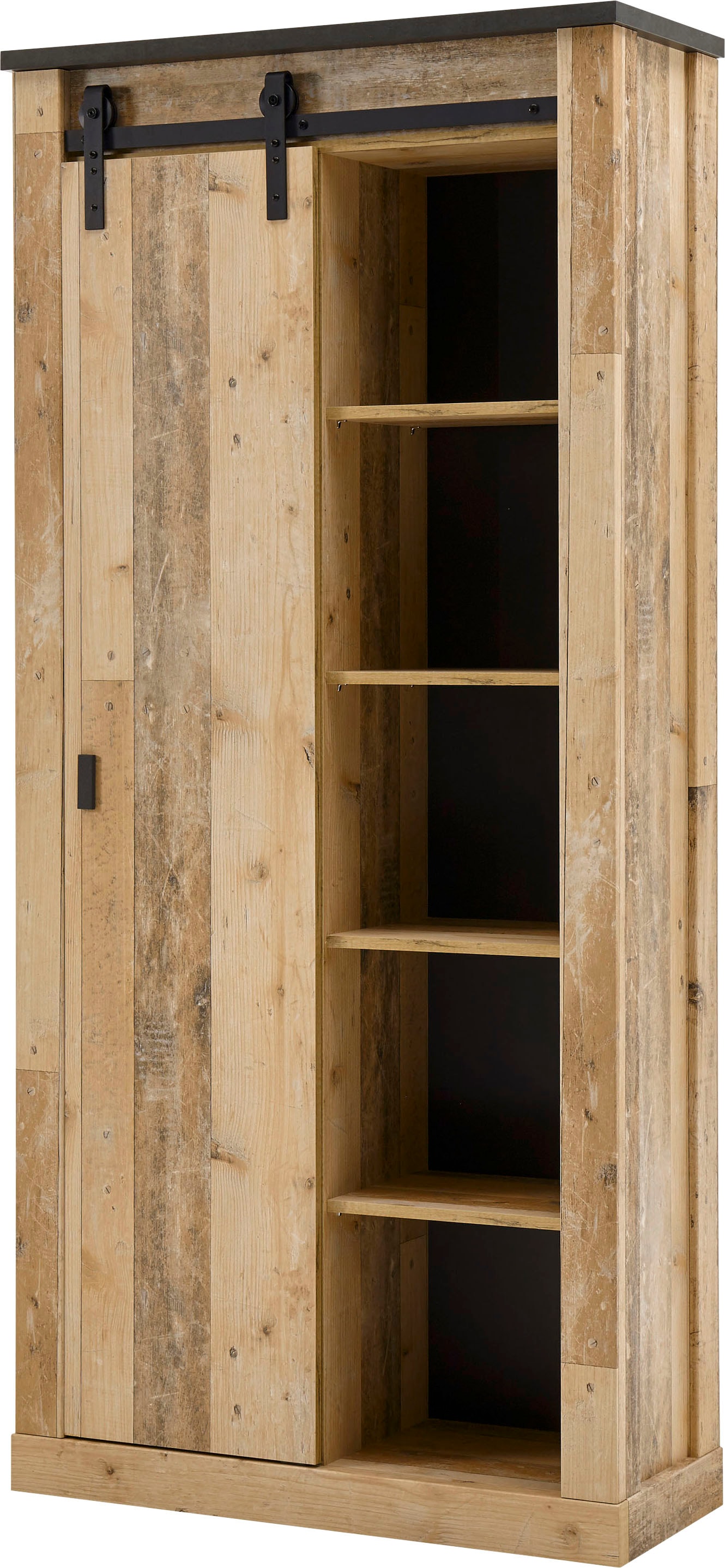 mit Scheunentorbeschlag modernes Holz Home cm BAUR Dekor, Metall, affaire aus | 201 Höhe »SHERWOOD«, Regal